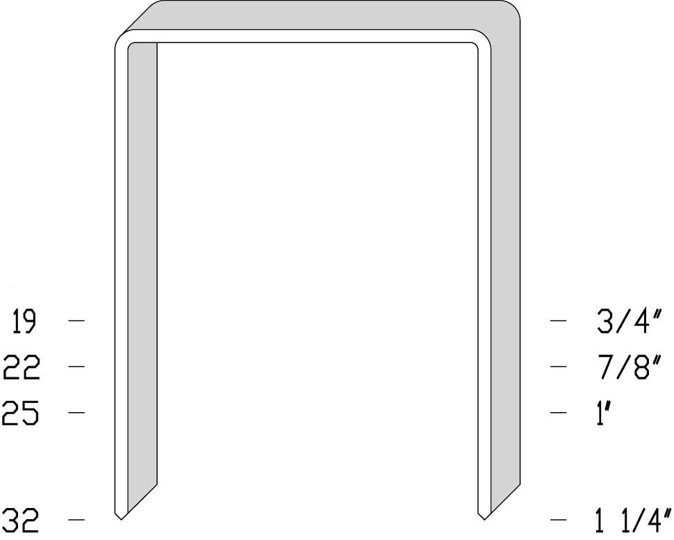 K-590-25K, 1" Leg Length and 15/16" Crown Carton Closing Plier Staple, 2800 per Package, JK35T-590 and 35-590 staplers, Ideal for Trays & Lids, Sealing End Caps, Container Inserts