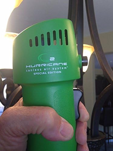 Canless Air O2 Industrial Hurricane Compressed Air Duster | Cordless, Rechargeable Air Blower for Cleaning Keyboards, Computers | 5 Attachments - Green