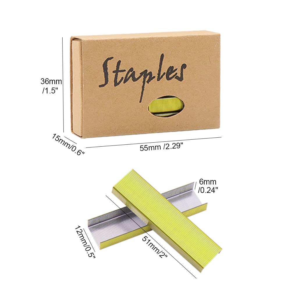 NatSumeBasics 3000 Yellow Gold Staples 26/6 Standard Colored Staple Refill for Desk Stapler, 1000 Per Pack, Total 3 Pack Staples (Yellow Gold)