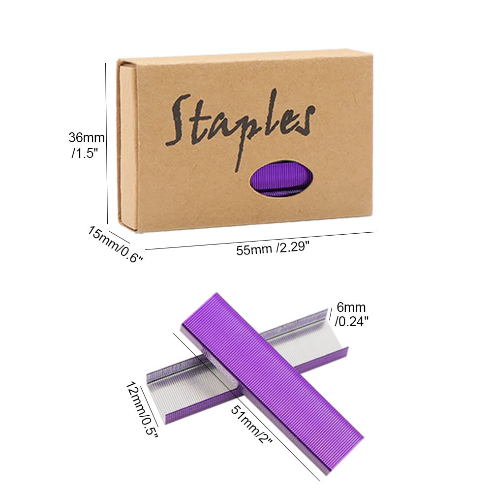 NatSumeBasics 3000 Purple Staples 26/6 Standard Colored Staple Refill for Desk Stapler, 1000 Per Pack, Total 3 Pack Staples (Purple)