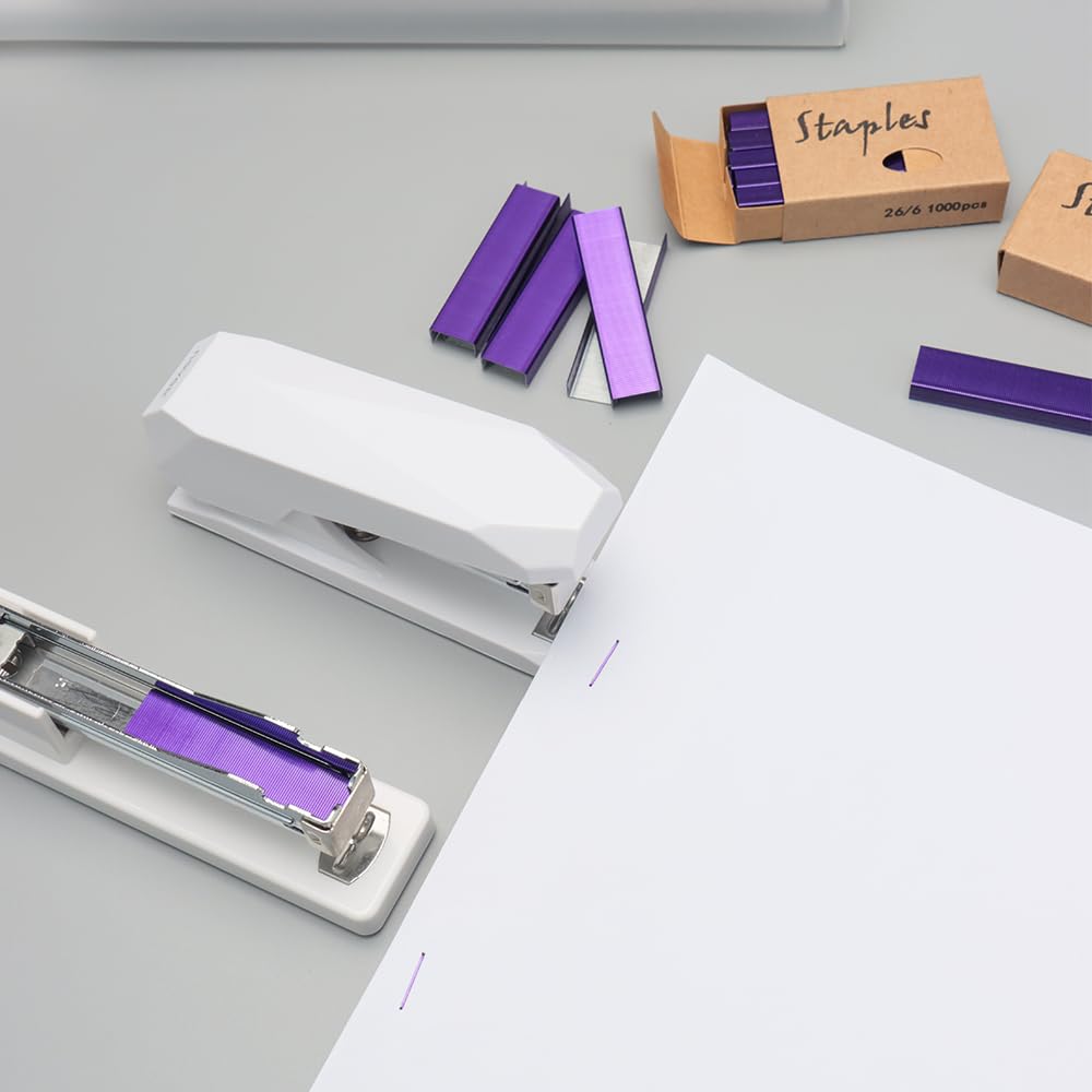 Purple Staples for Stapler, 26/6 Standard Jam Free Refills, 1/4 Inch, 4000Pcs Total
