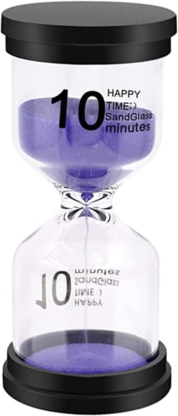 Sand Timer, Hourglass Sand Timers Colorful 10 Minutes Sandglass Timer with Protective Cover for Classroom Home Office Cooking