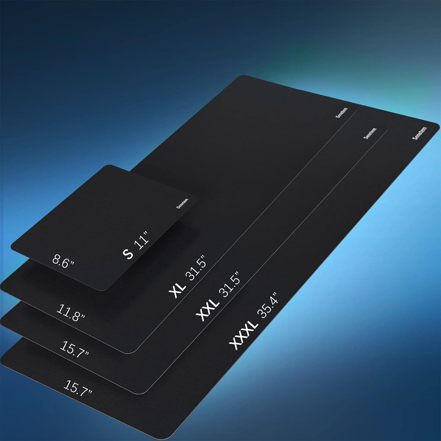 Senetem XL Large Mouse Pad, Ultra-Smooth Gaming Mousepad, Non-Slip Rubber Base, Washable Surface Fits Wired & Wireless Mouse – Big & Long Keyboard Computer Black Mat for Desk, 31.5x11.8 in