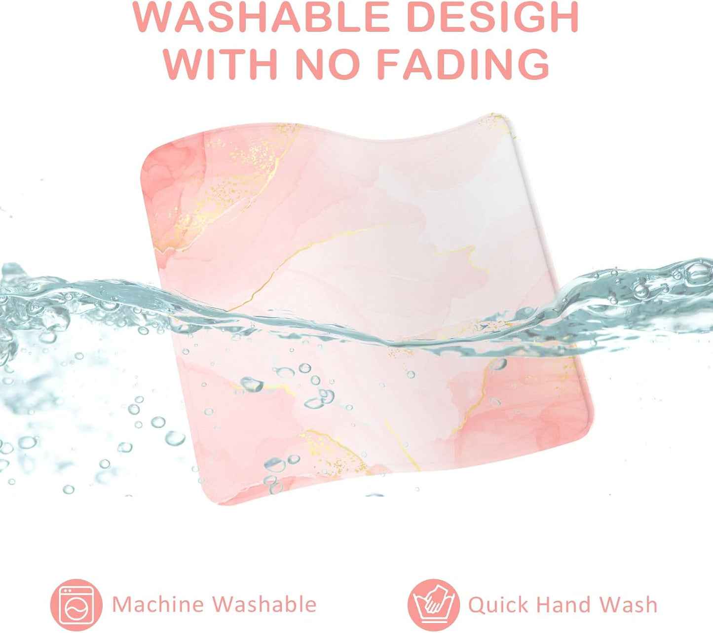 eulps Mouse Pad with Stitched Edge, Multiple Patterns Computer Mouse Pads with Non-Slip Rubber Base, Washable Cloth Mousepad, for Gaming, Laptop, PC (Blush Gold)