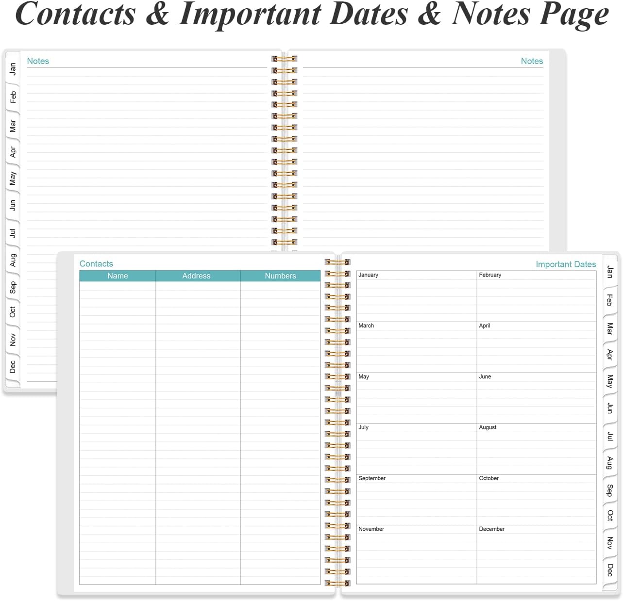 2026 Planner - 8.5" x 11" Weekly Monthly Planner from January 2026 to December 2026, Planners 2026 with 12 Monthly Tabs, Inner Pocket, Elastic Closure, Teal Leaf