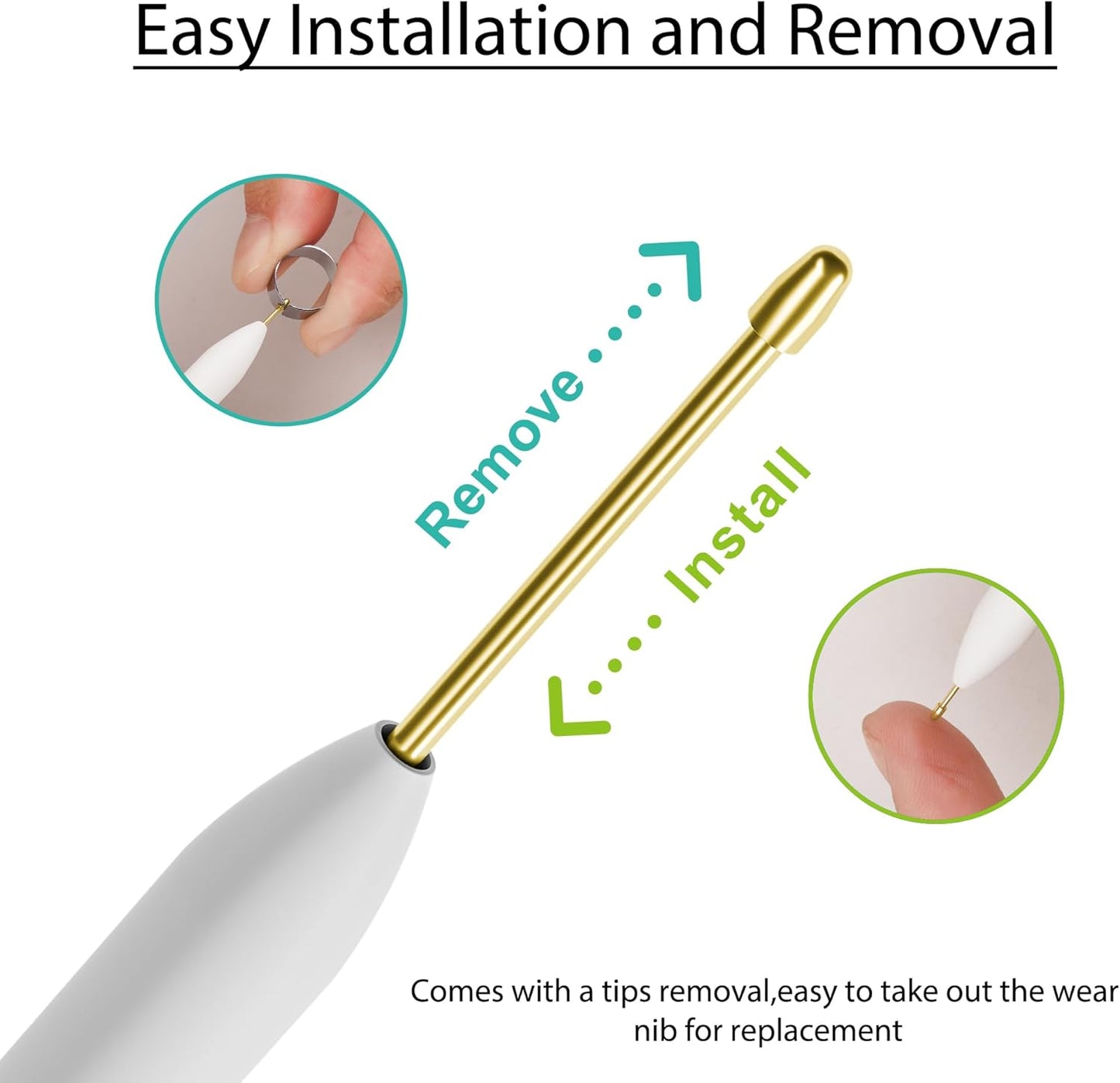 Metal Nibs/Tips Replacement for Samsung Galaxy Tab S10+/S10 Ultra/S9/S9FE+/S9 Ultra/S8/S8+/S8 Ultra/S7/S7 FE/S6/S6 Lite/S22/S23/S24 Ultra S Pen,Nibs/Tips+Clip + Organizer (2+6 pcs Set)