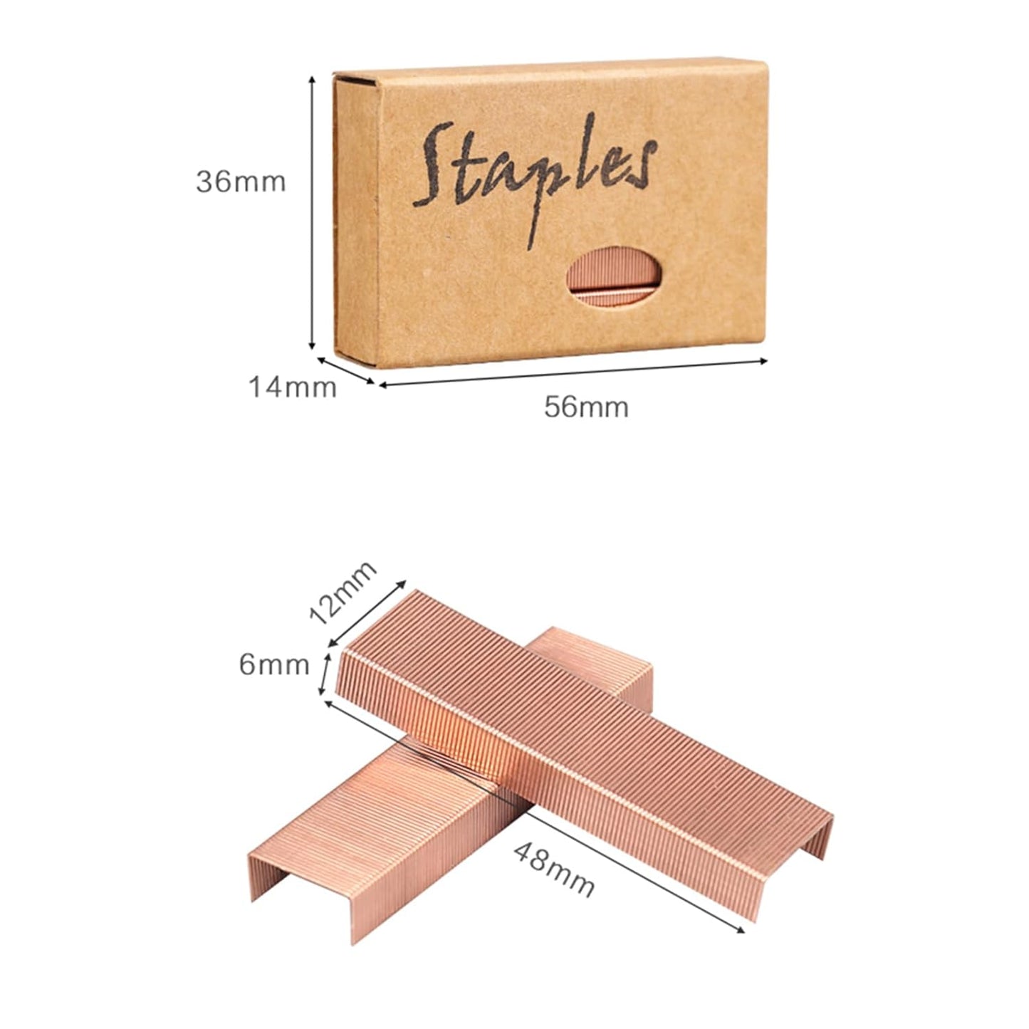NatSumeBasics Rose Gold Staple 6000 Colored Staples Copper Color Staples Standard 26/6 Manual Desk Stapler Refill for Office Supplies Accessories (Rose Gold)