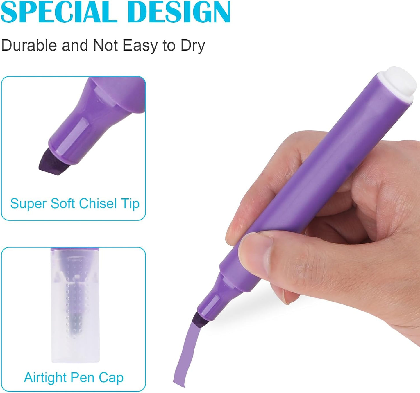 6 Colors Aesthetic Highlighters Bible Highlighters and Pens No Bleed with Chisel Tip Pastel Markers Aesthetic Pens Kawaii Stationary for Office School Supplies