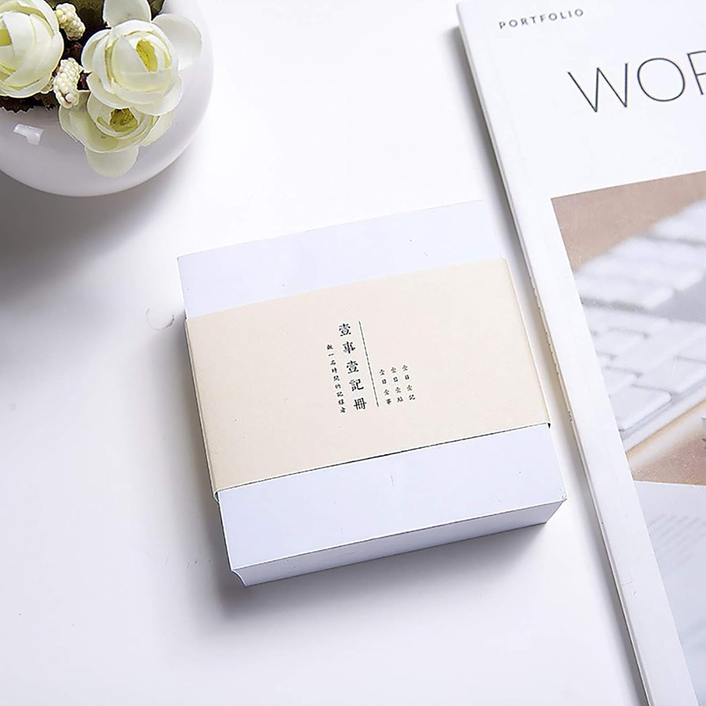 VANRA Sticky Notes 4 x 4-Inches Self-Stick Note Cube Memo Pads Strong Adhesive, 400-Sheets/Cube (Ivory White)