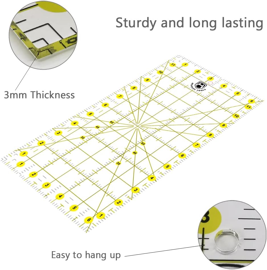 Headley Tools Rotary Cutter Set - 45mm Fabric Cutter, 5 Extra Rotary Blades, A3 Cutting Mat, Quilting Ruler and Sewing Clips, Craft Knife Set, Ideal for Crafting, Sewing, Scrapbooking, Patchworking