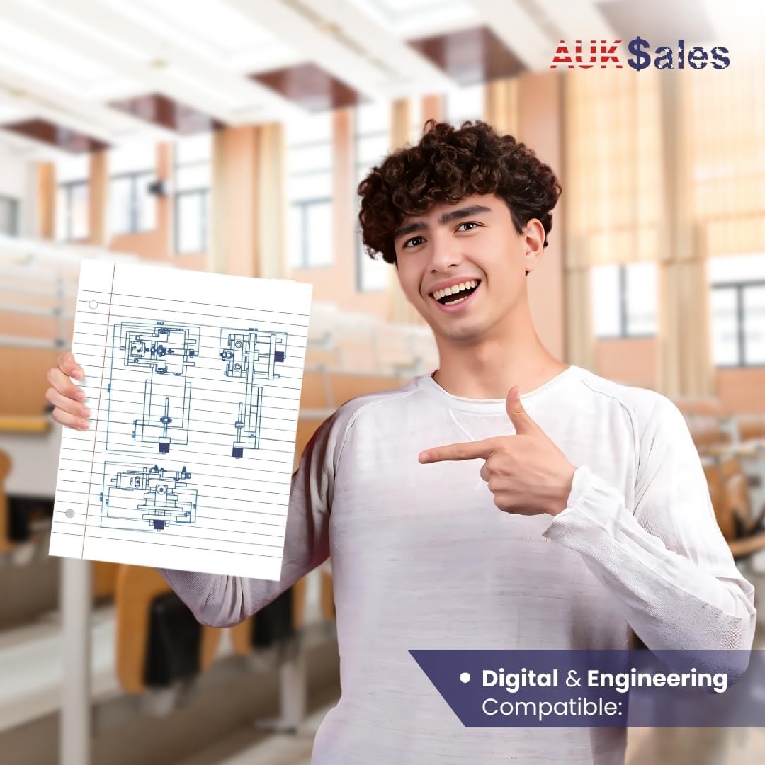 Loose Leaf Paper, Lined Notebook Paper, Wide Ruled Filler Paper, 150 Sheets, 3-Hole Punched, 10.5” x 8”, Binder Paper for Notetaking, Case Pack of 36