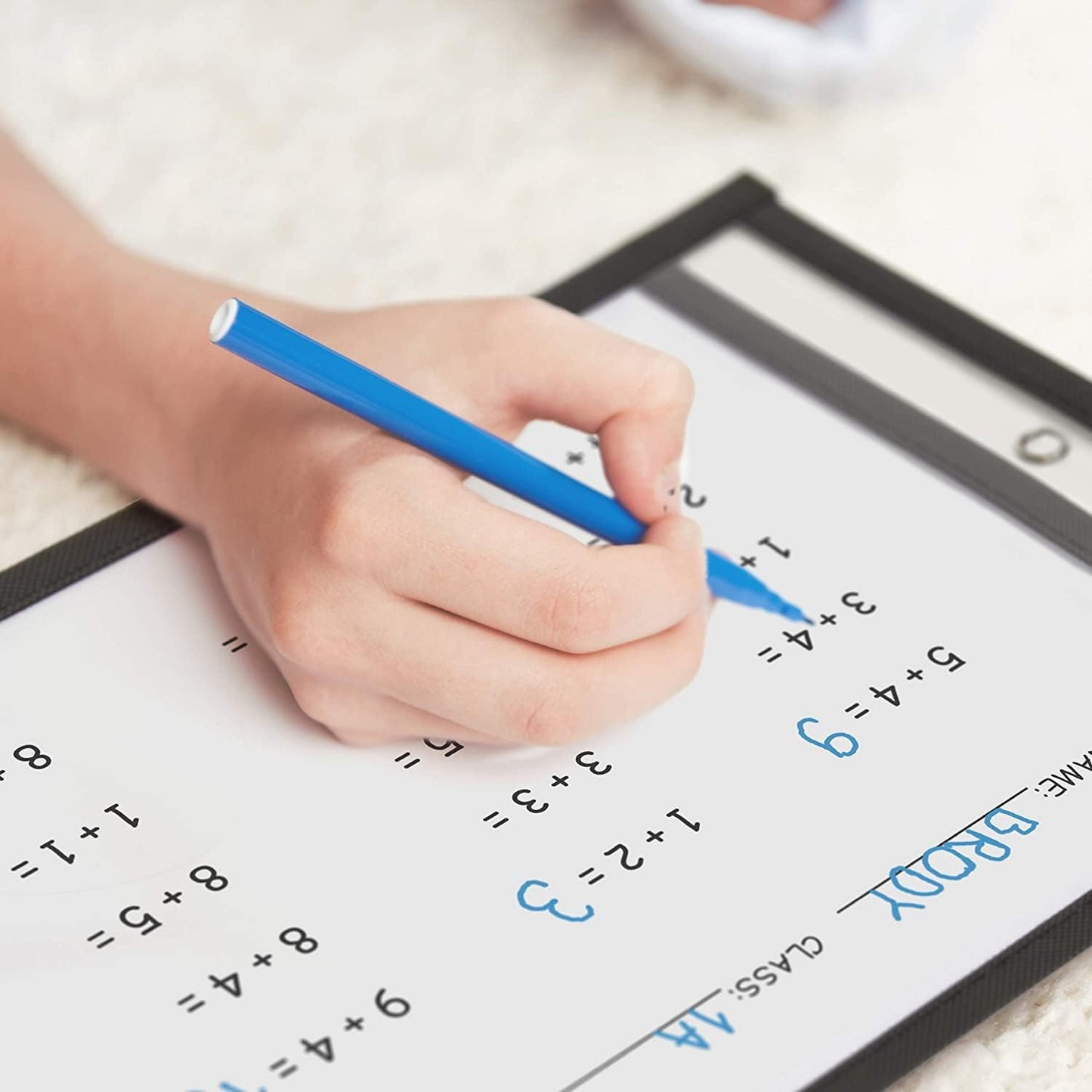 Job Ticket Holders 9x12 - (60 Pack), 8.5 x 11 Letter Size, Dry Erase Pockets, Clear & Black Plastic Sleeves - Durable, Reusable, and Practical for Work & Classroom Organization