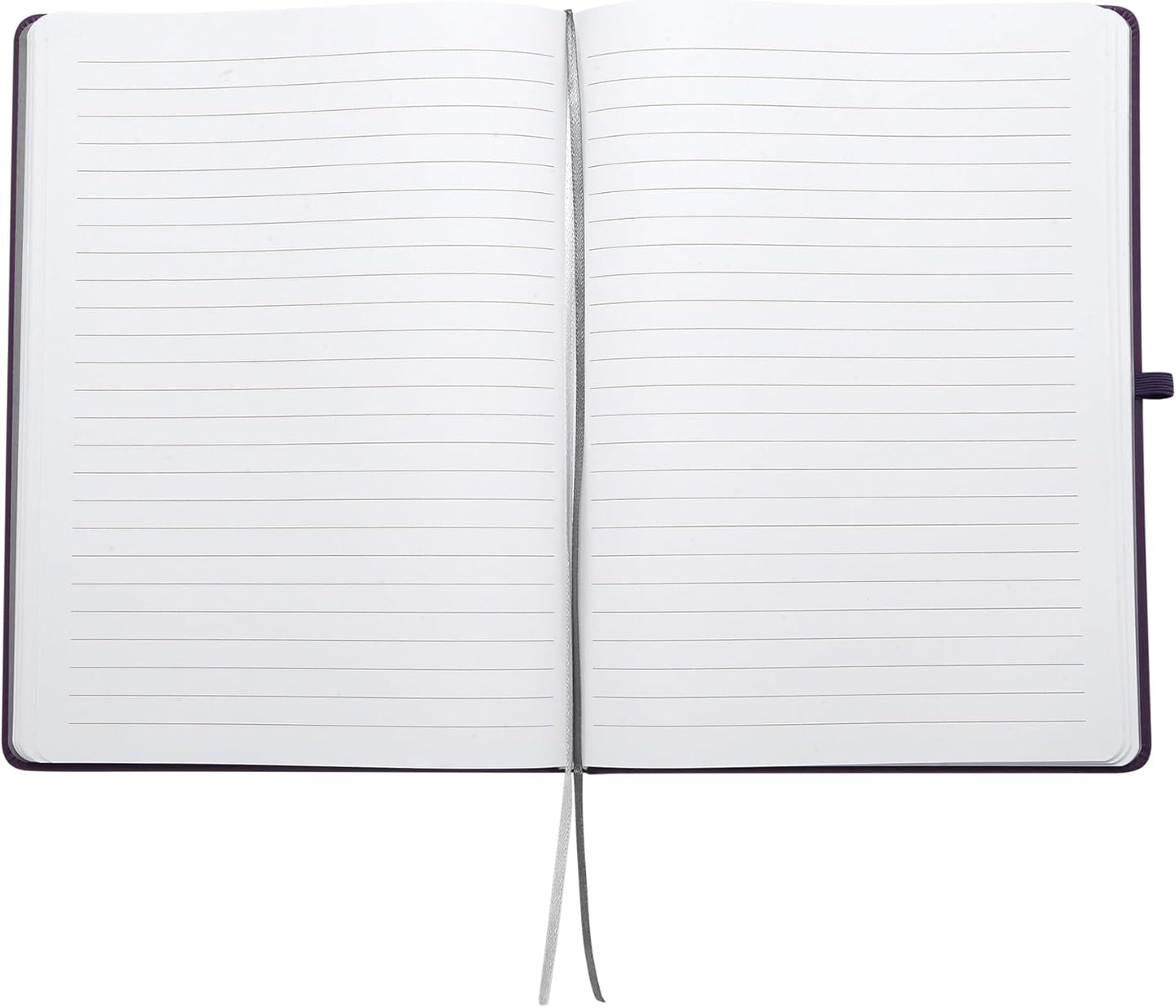 Eccolo Hardbound Writing Journal, Cool Jazz, 192 Pages of Cream Lined Paper with Elastic Band Closure, Lay Flat Design, Interior Gusset Pocket and Double Bookmarks (Eggplant, 7.25-x-9.6 Inches)