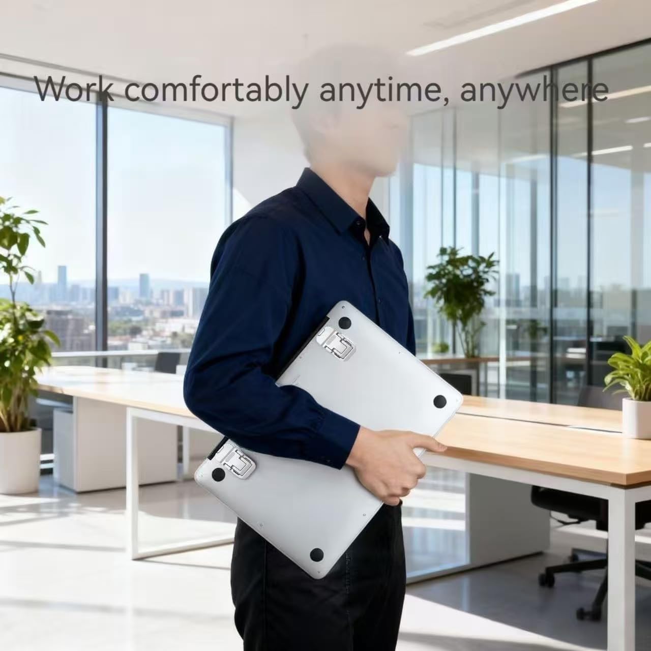 2PCS Laptop Stand, Portable Laptop Cooling Pad, Foldable Metal Keyboard Stand, Mini Keyboard Pillar (Silver,Two Gears)