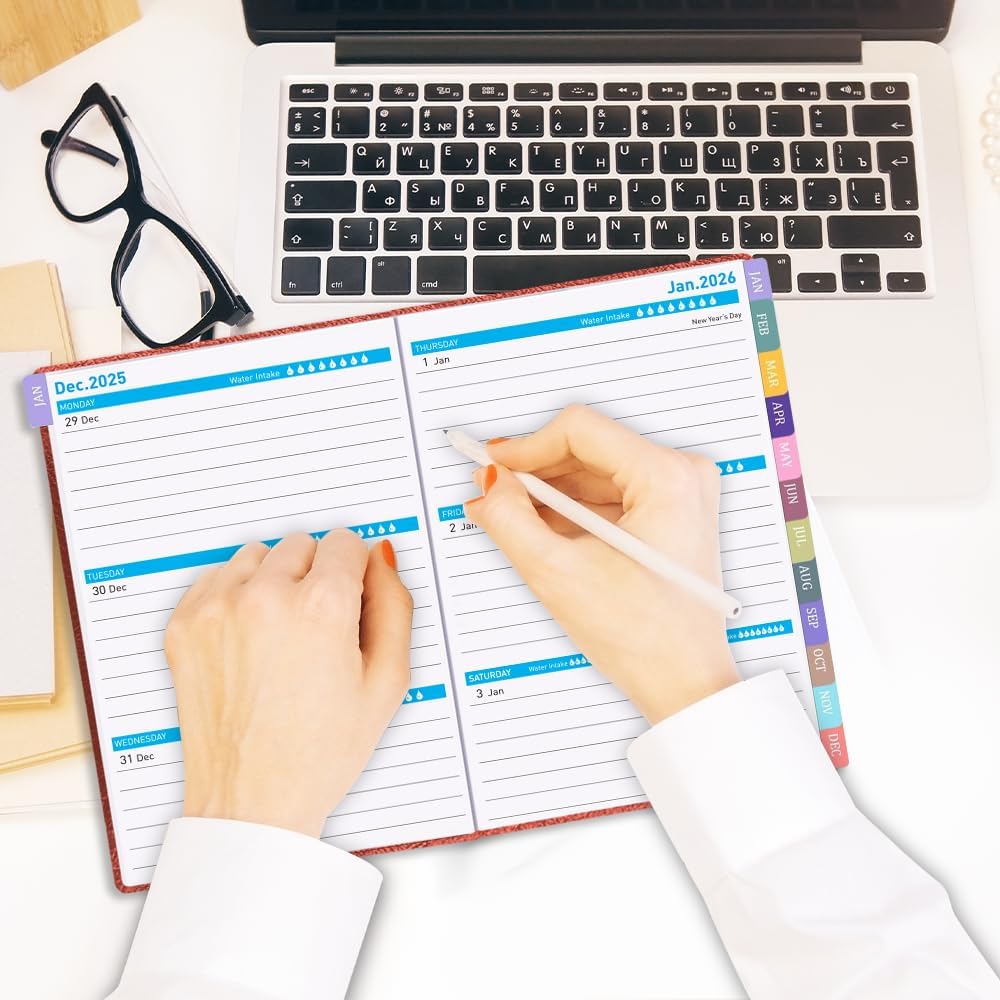 Cheericome Planner 2026-2027, Month Weekly Planner Run JAN 2026 to JUN 2027, 26-27 Planner with Pen Loop, Back Pocket and Stickers, 18 Months Planners, Rose Monthly Planners 2026-2027