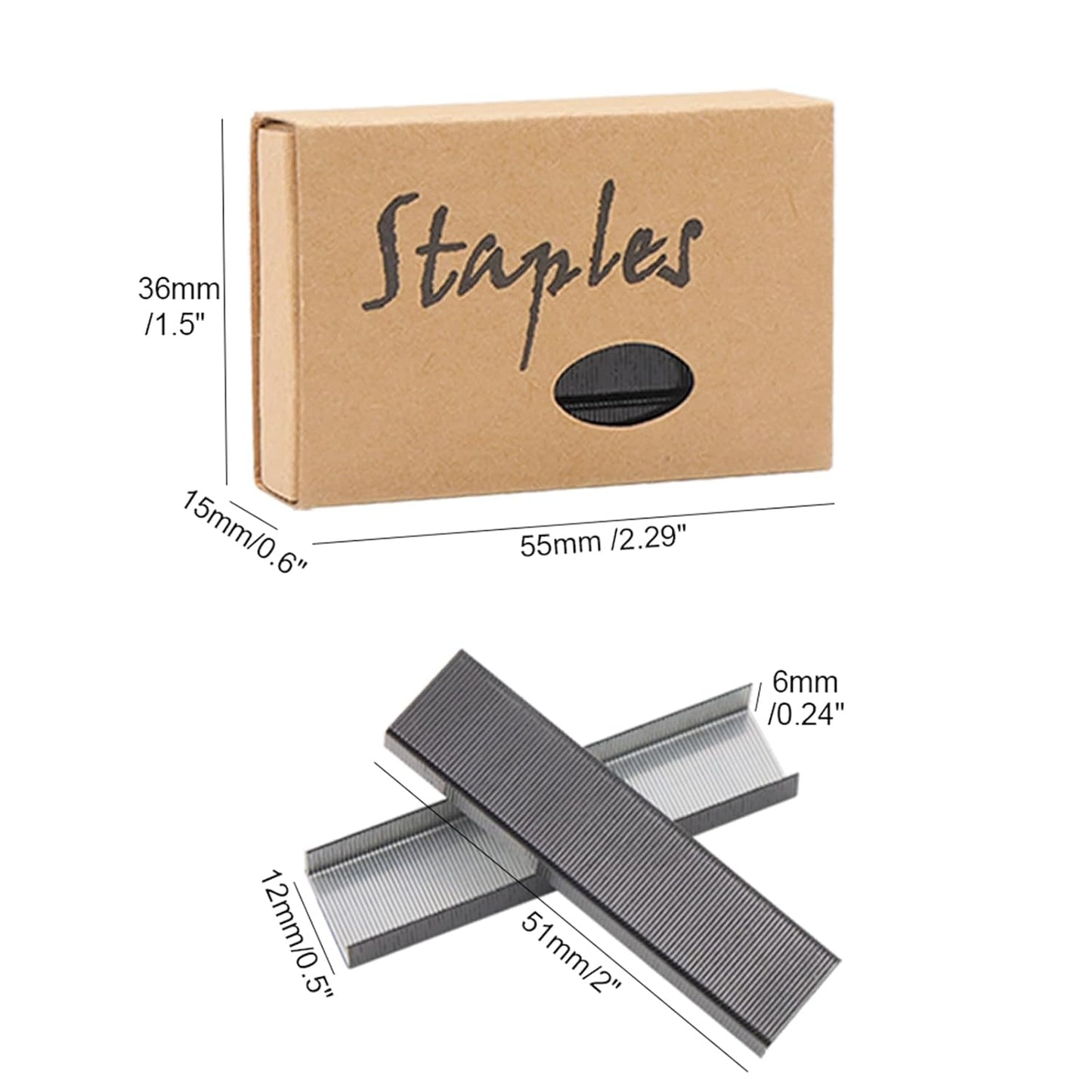 NatSumeBasics 6000 Black Staples Colored Staples for 26/6 Standard Desk Manual Stapler Refill, School Office Supplies Accessories (Black)