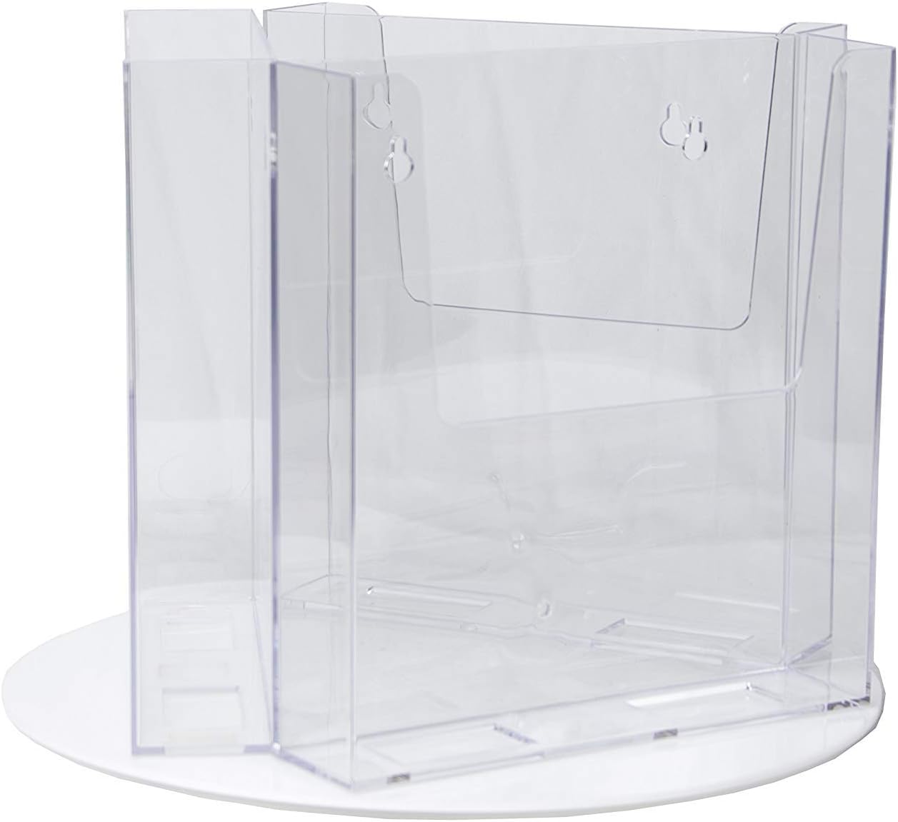 Clear-Ad - RLT-8511-3 Acrylic Rotating Brochure Holders for 8.5" Literature Display - Pamphlet Holder and Magazine Organizer