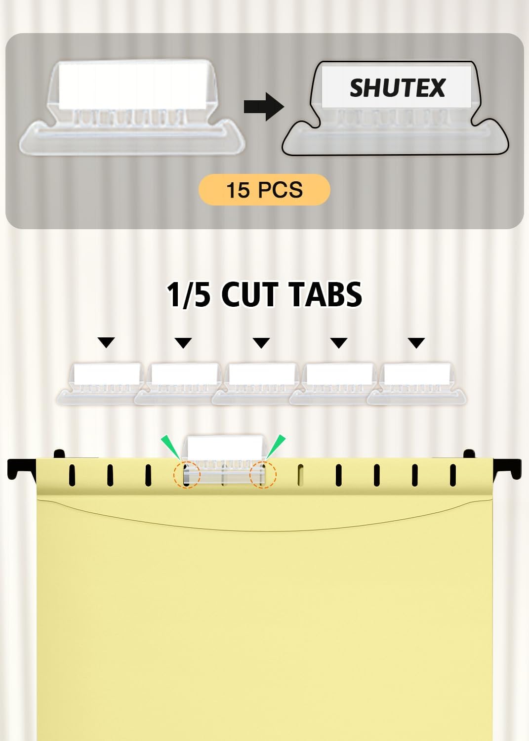 Extra Capacity Plastic Hanging File Folders,12 Pack Reinforced Hang Folder, Heavy Duty File Folders for Filing Cabinet for Bulk Files/Medical Charts, File Folders & Accessories(Cream Yellow)