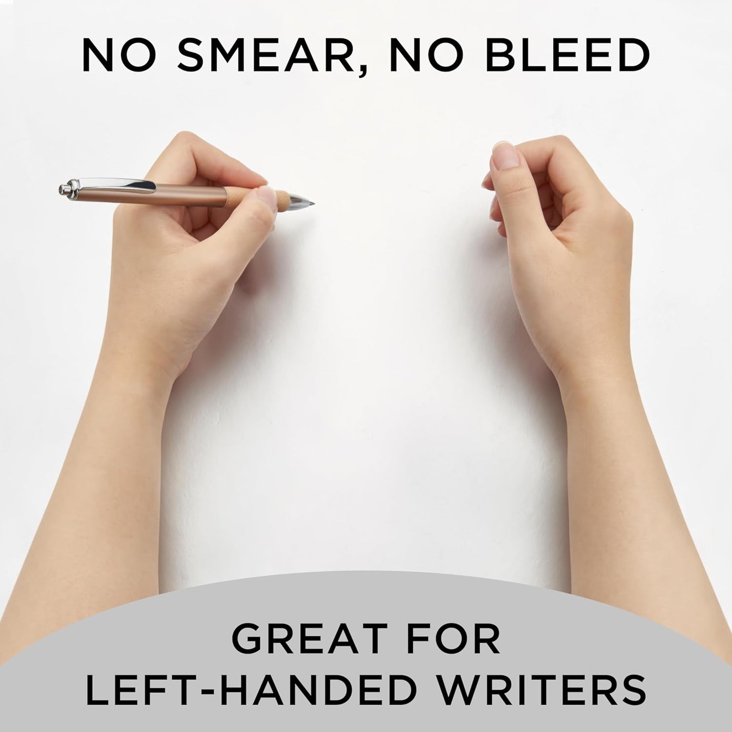 &And Per Se Metal Gel Pens, 6 Pcs 0.7mm Black Ink Pens, Medium Point Smooth Writing Pens, with 2 Extra Refills (Gunmetal Metal Barrel-Set)