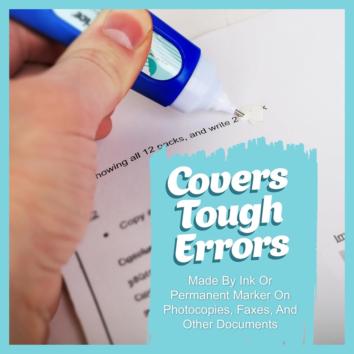 Darice Liquid Correction Pen Box of 24 - Multi-Purpose Liquid White Out Pen with Metal Tip for School, Office & Home