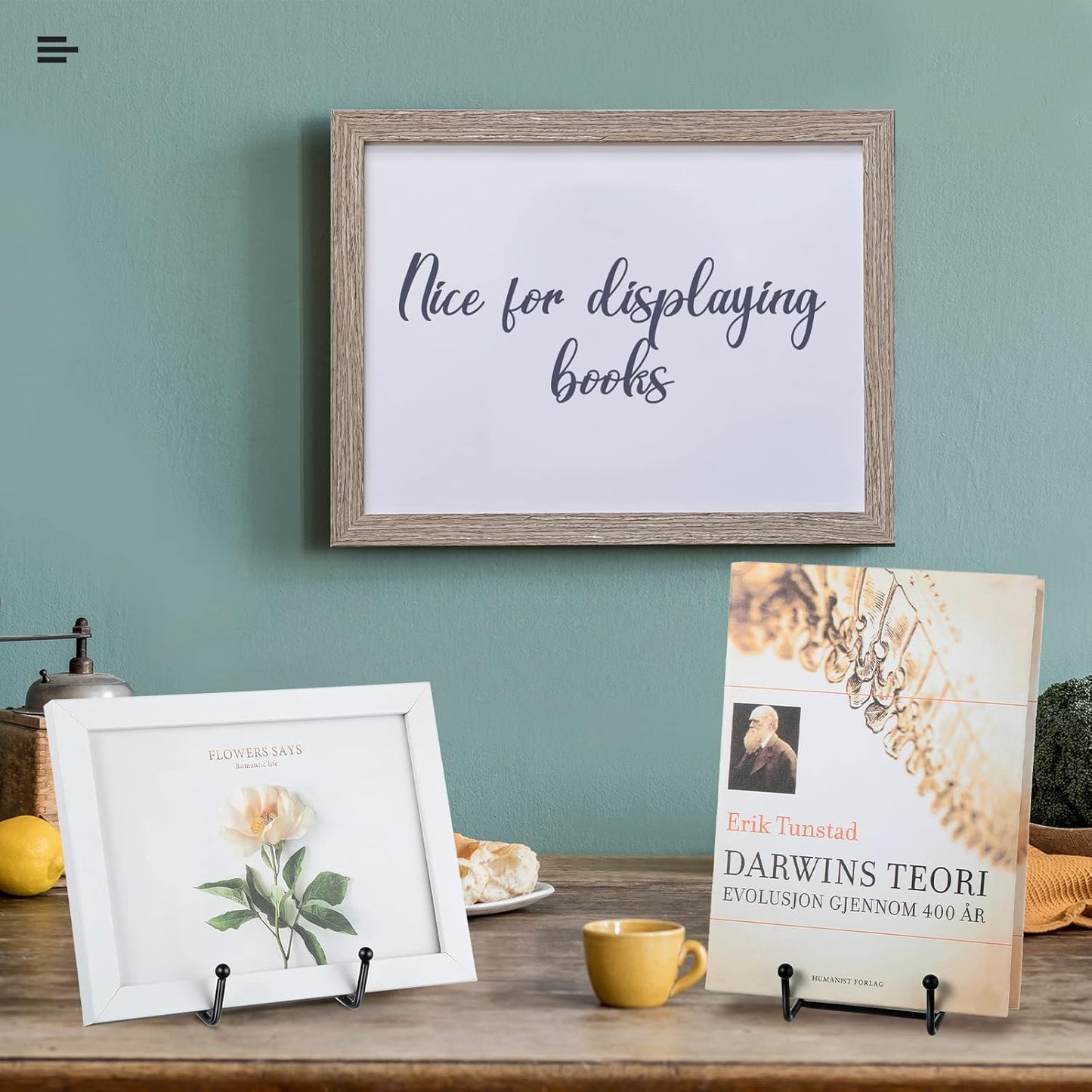 Mixweer 12 Pcs Book Stands for Display Metal Picture Frame Stand Book Plate Picture Holder Easels Photo Holder for Decorative Display(4.3 Inch, 6 Inch, 8 Inch,Black)