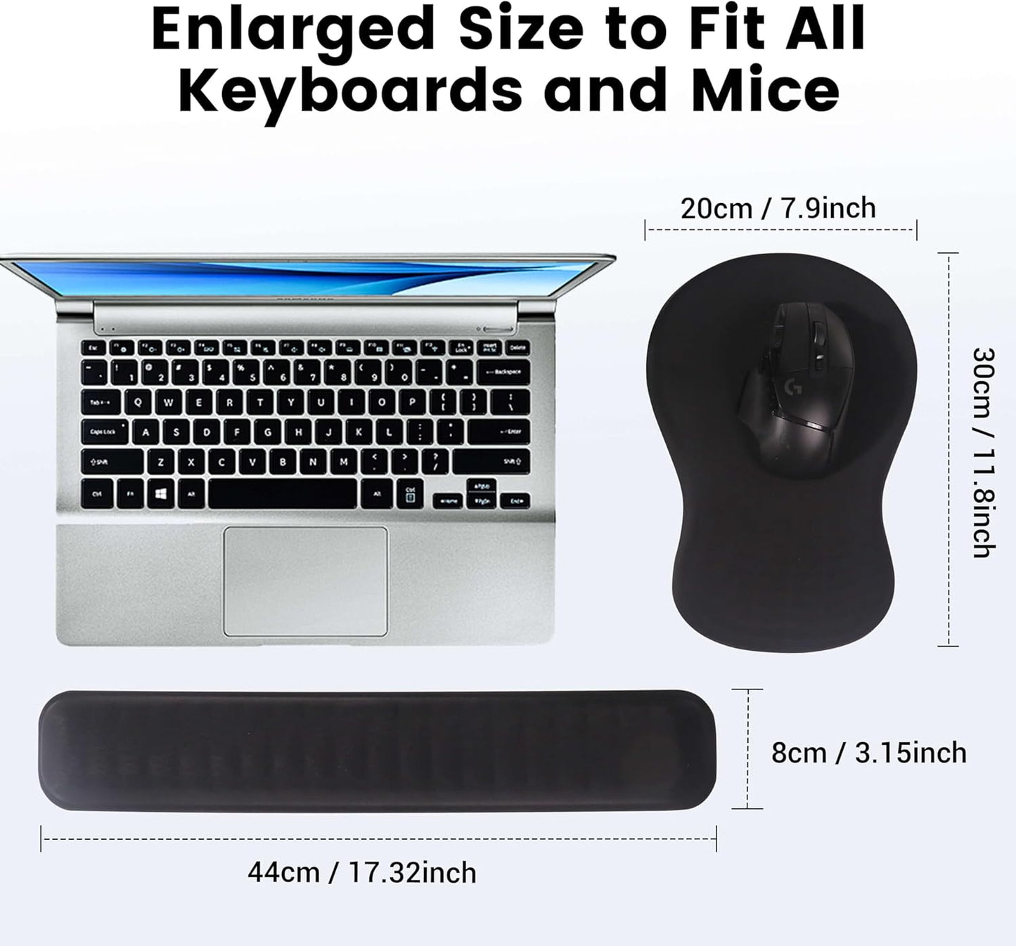 MEKASS Ergonomic Mouse Pad and Keyboard Wrist Rest Set, Super Soft Memory Foam Desk Wrist Support Cute for Computer Keyboard, Non-Slip Arm Rests Cushion for Typing Gaming Office Laptop Mac (Floral)