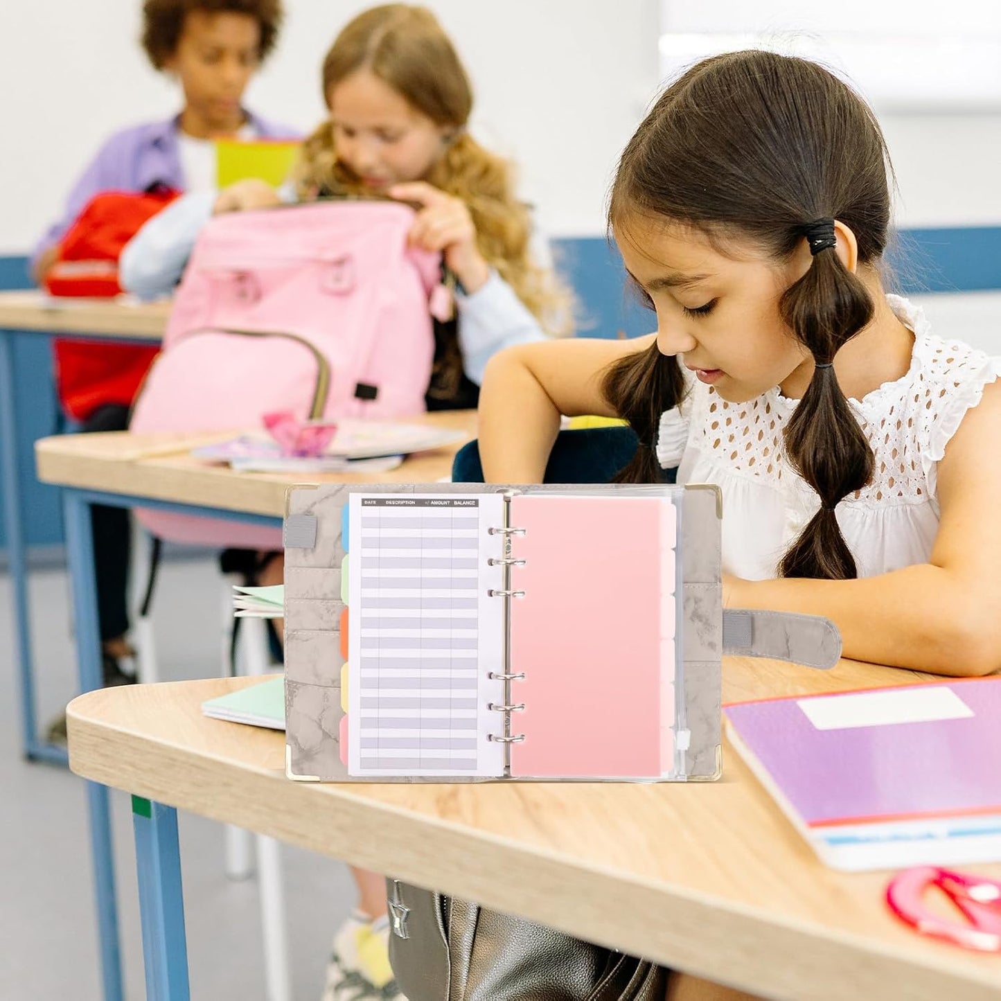 Plastic Binder Dividers with Tabs 6pcs A6 Loose Leaf Index Inserts Pastel Purple Planner Dividers for Notebooks and Organizers for Office and School Use