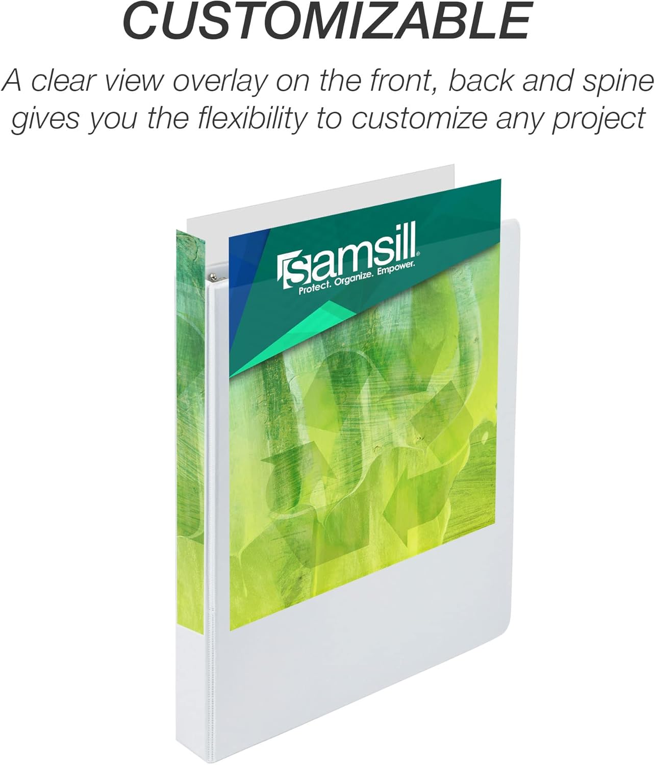 Samsill Plant-Based 1 Inch Durable Round Ring, Made in USA, View Binder, Eco-Friendly, USDA Certified Biobased, 12 Pack, White