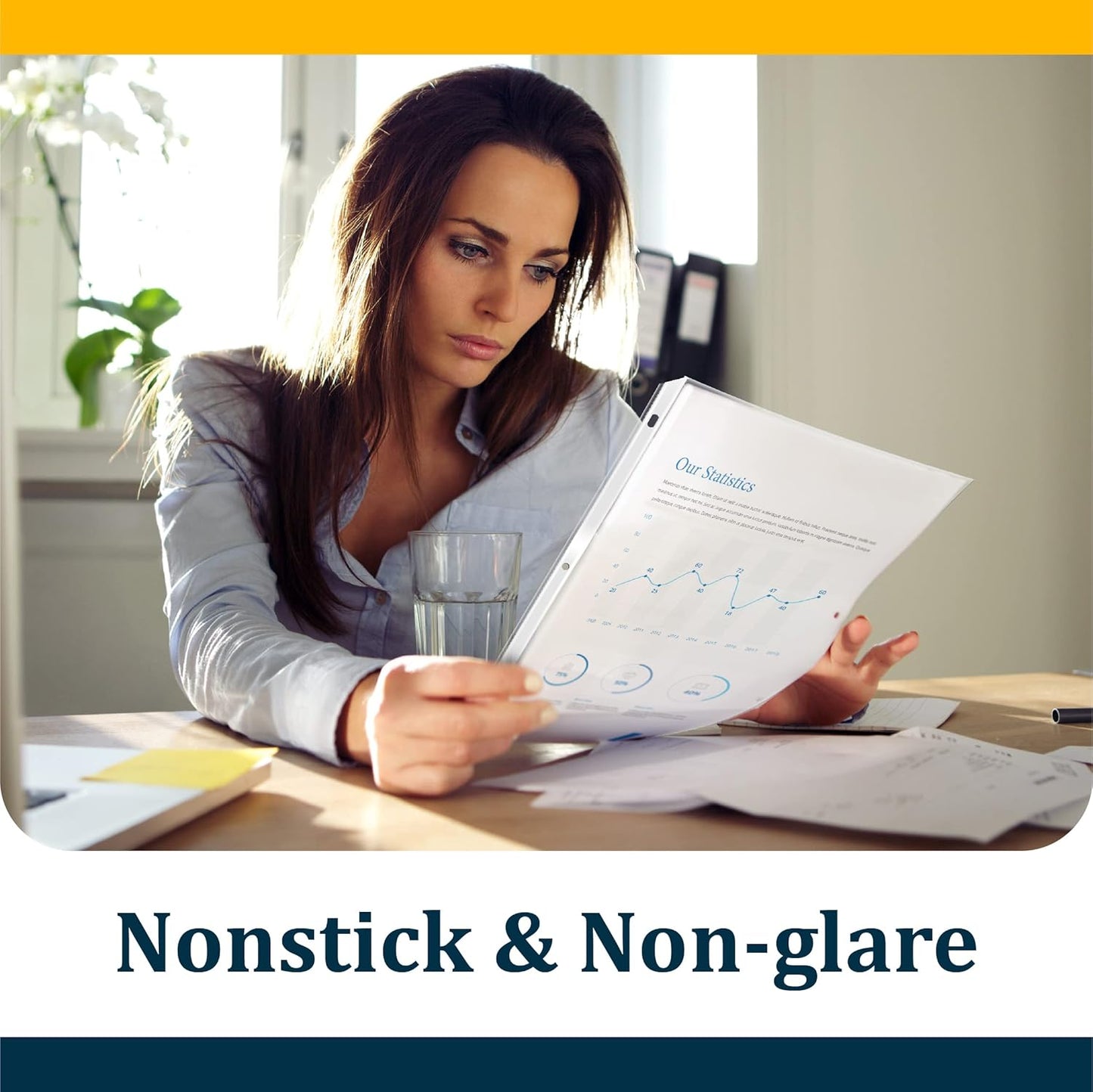 GOLD SEAL 200 Count Diamond Clear Sheet Protectors, Added Anti Glare Coating, Standard Durable Weight, 8.5 x 11, Topload, 200 Boxed Sheet Protectors