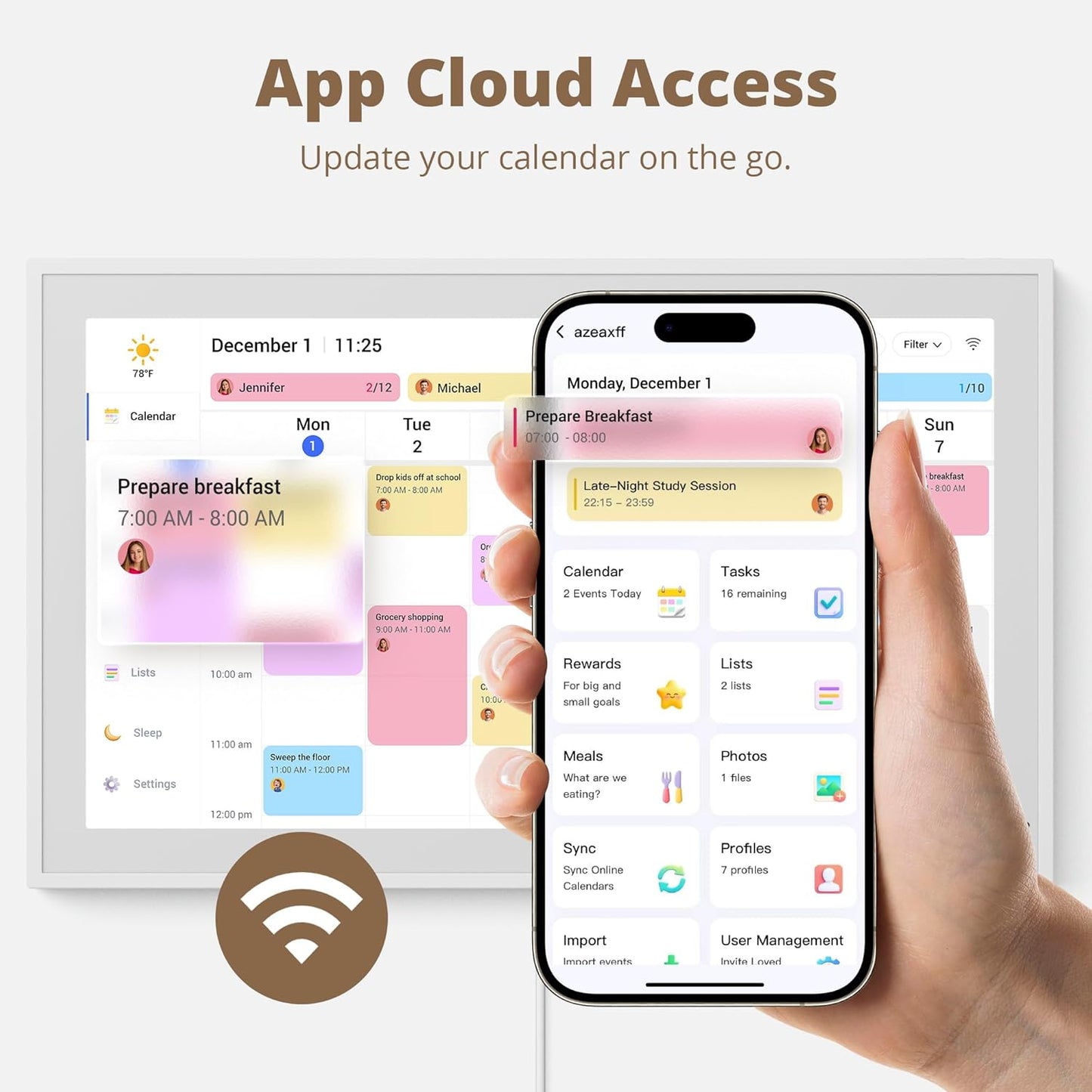 Dragon Touch 21.5" Digital Calendar Chore Chart – 1080P Full HD Interactive Touchscreen, Smart Family Planner, Hearth Display Digital Wall Calendar & Desk Mountable for Seamless Scheduling