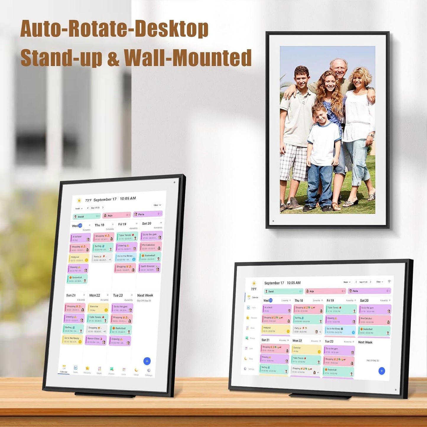 15.6 inch Wall Planner Digital Calendar Electronic Calendar Chore Chart,Smart Touchscreen Full HD Interactive Display for Family Schedules,Wall/Desk Mountable for Seamless Scheduling/Organizing