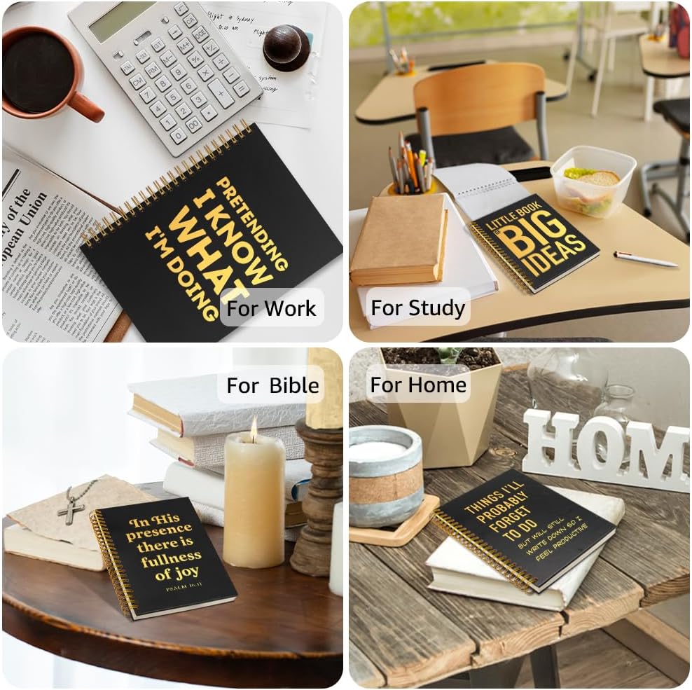 Daily Rants and Petty Notes Lined Spiral Notebook, Funny 160 Page Ruled Hardcover Notebooks for Work, Sarcastic Office Gifts for Coworker Colleague, Journal Gifts for Sassy Friend Work Bestie