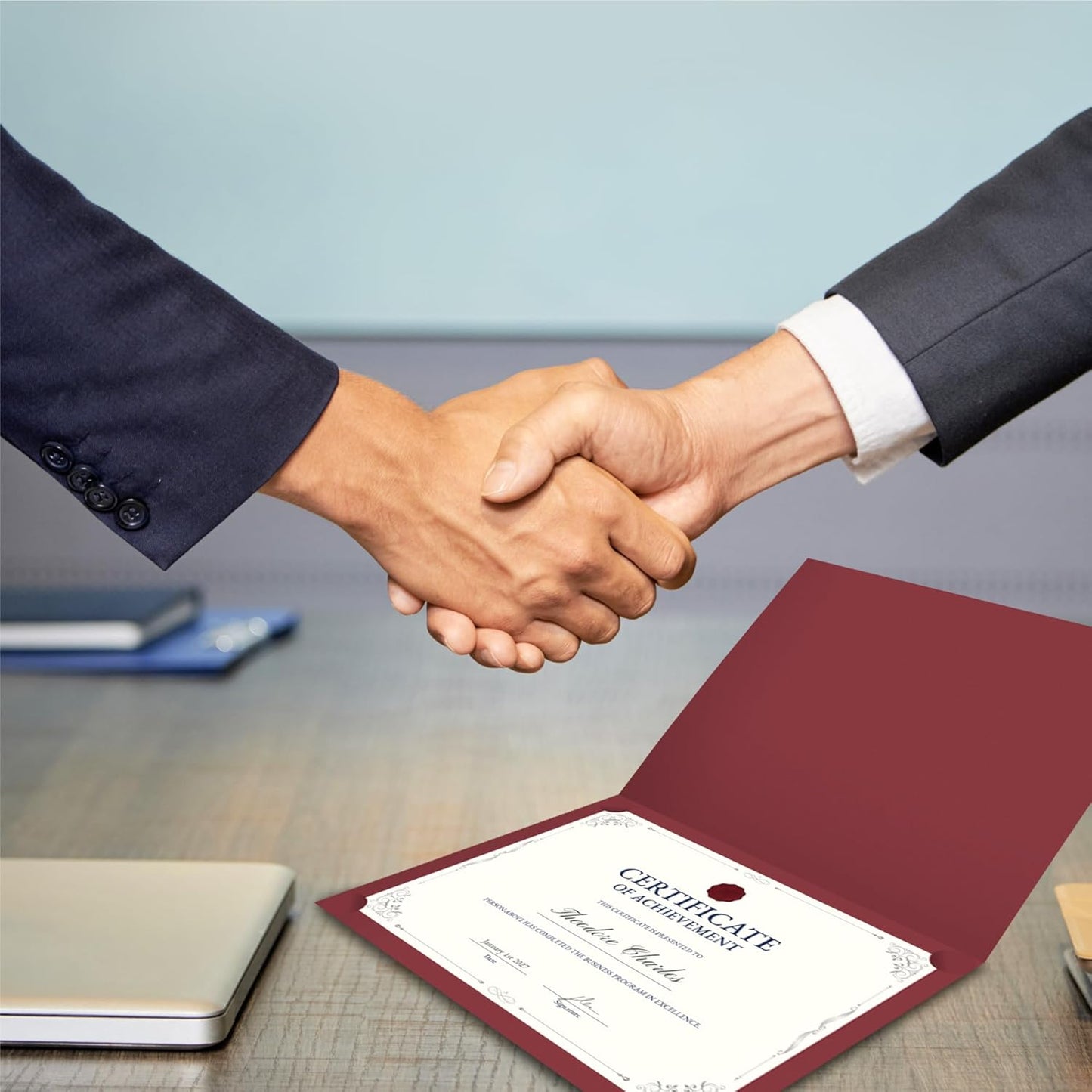 BELLE KR® Red Certificate Holders 8.5 x 11, 50 Pcs - Used as Award Certificate Holders with Gold Foil Border for Letter Size 8.5" x 11" Certificates, Awards, Documents and Diplomas