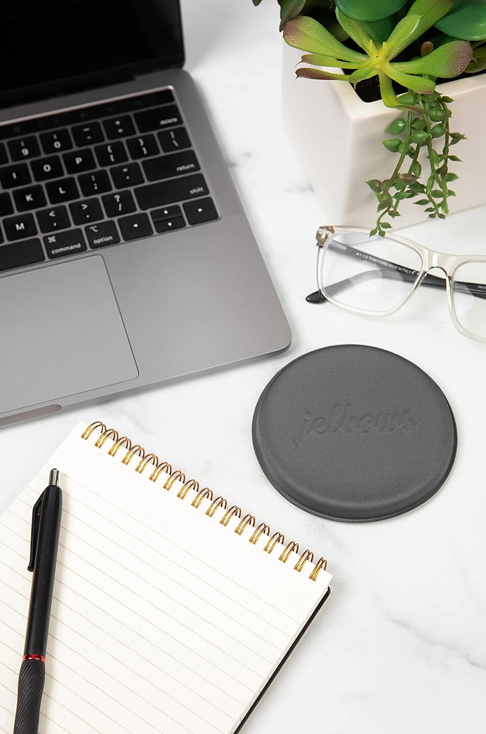 Jelbows Ergonomic Fabric Wrist Rest Set for Arms & Elbows, Comfort for Office & Gaming, Wrist and Typing Pain Relief, Support for Easy Typing, Lightweight & Comfortable (Small Graphite, 2 Pack)