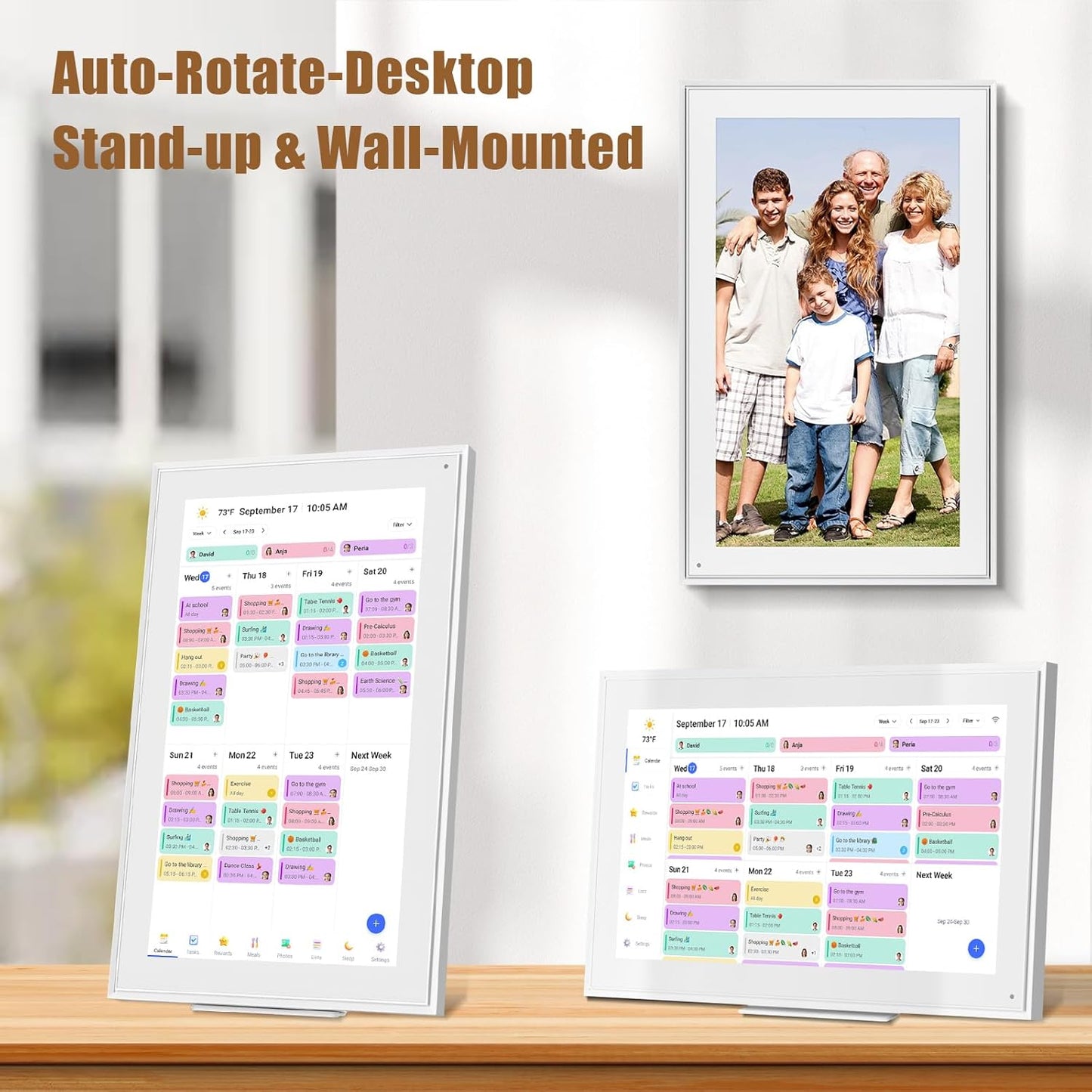 15.6-inch Wall Digital Calendar,Smart WiFi Calendar & Chore Chart,Full HD Touchscreen Interactive Display for Family Schedules-Wall/Desk Mountable Planner,Meeting Reminders & Deadline Tracking