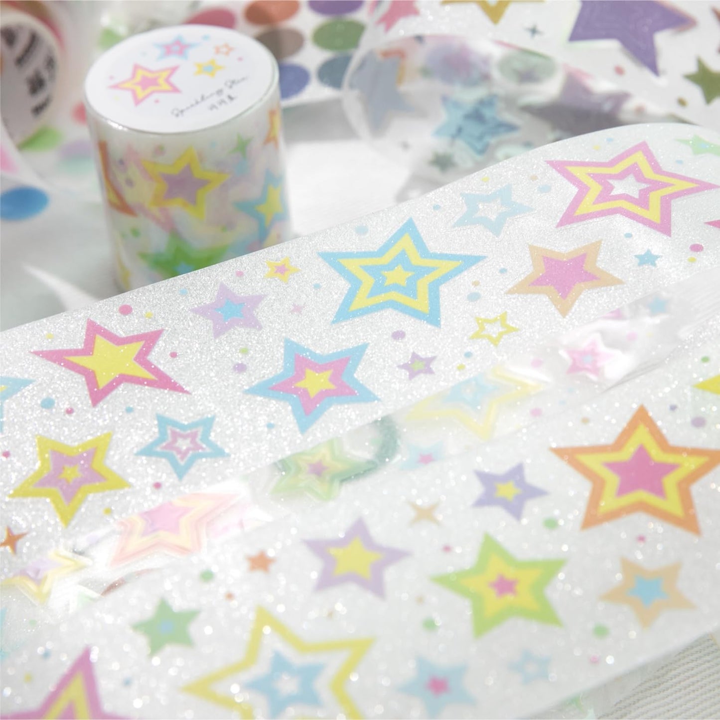 Alideco 6pcs Decorative Adhesive Tapes Vintage Polka Dot Pentagram PET Tape Great for Bullet Journal Supplies, Arts, Scrapbook, DIY Crafts, Planners (xingdianrichang)