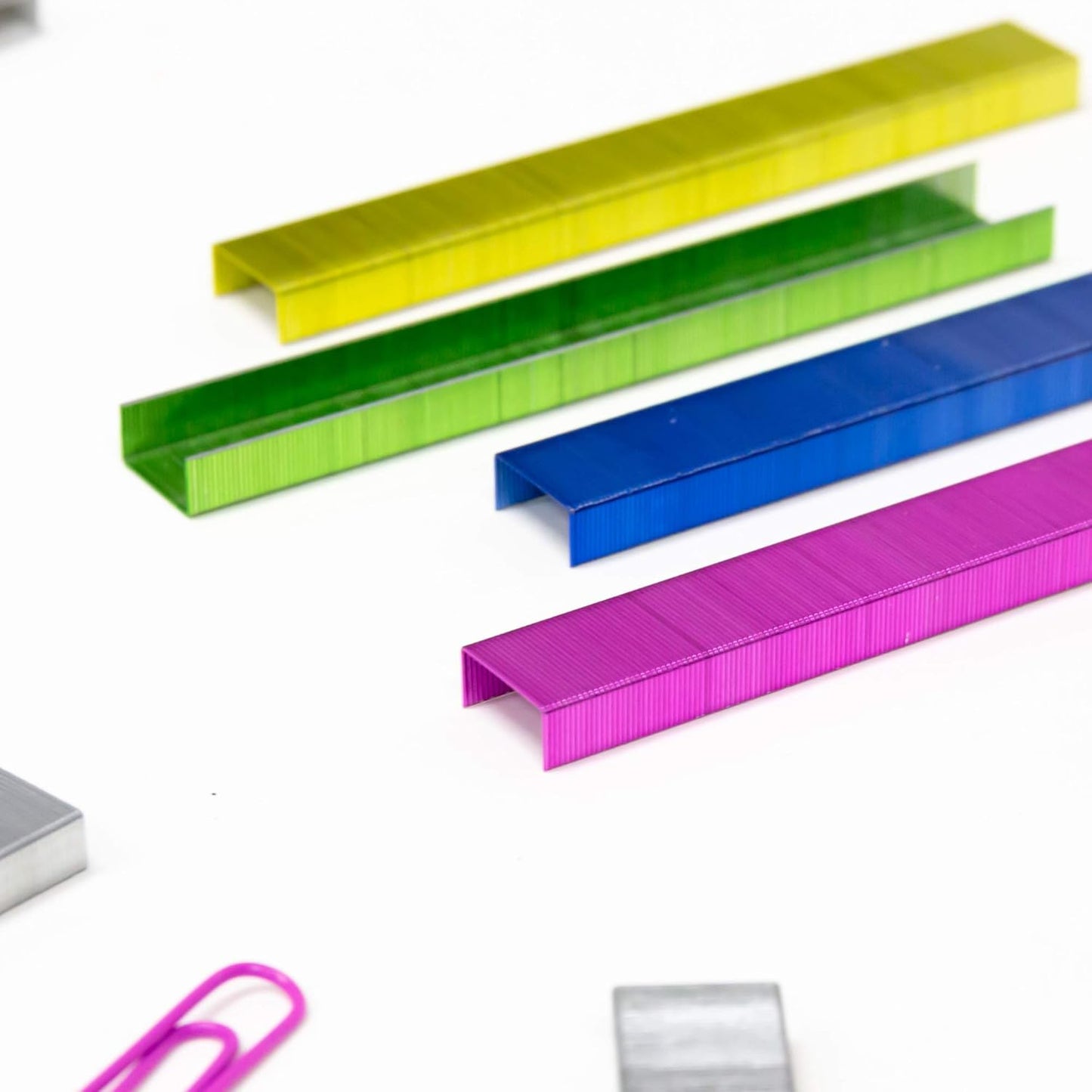 BAZIC Products Staples Standard 26/6 Metallic Color 3000/Pack Refill for Stapler, Ideal Office Staples for Home, School & Business, Assorted Colors, 4-Packs