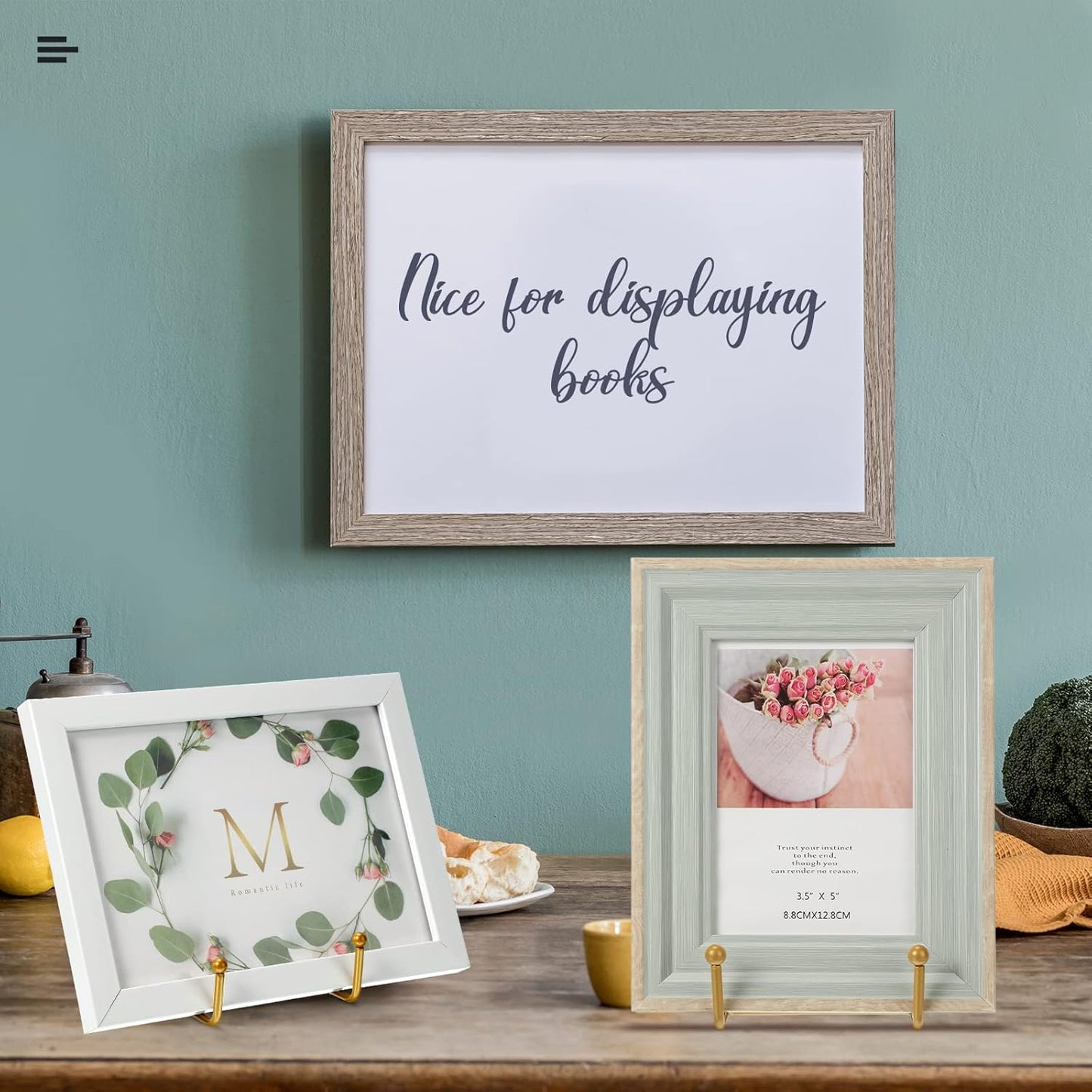 Mixweer 12 Pcs Book Stands for Display Metal Picture Frame Stand Book Plate Picture Holder Easels Photo Holder for Decorative Display(6 Inch,Gold)