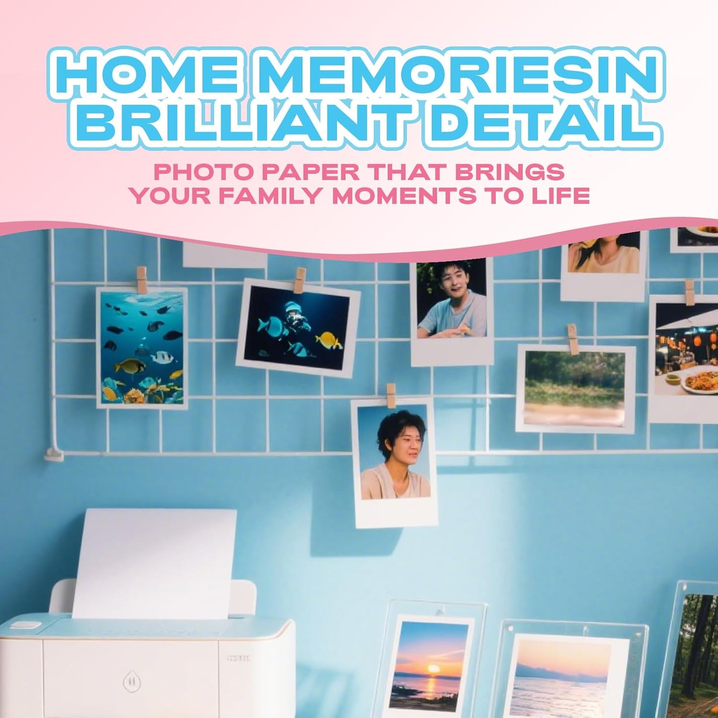 Uinkit 37lb 5x7 Glossy Photo Paper, 100 Sheets Picture Paper for Inkjet Printer, Instant Dry, for DIY Chip Bag, Flyers, Cards, Calendars and Brochures (5X7X100)