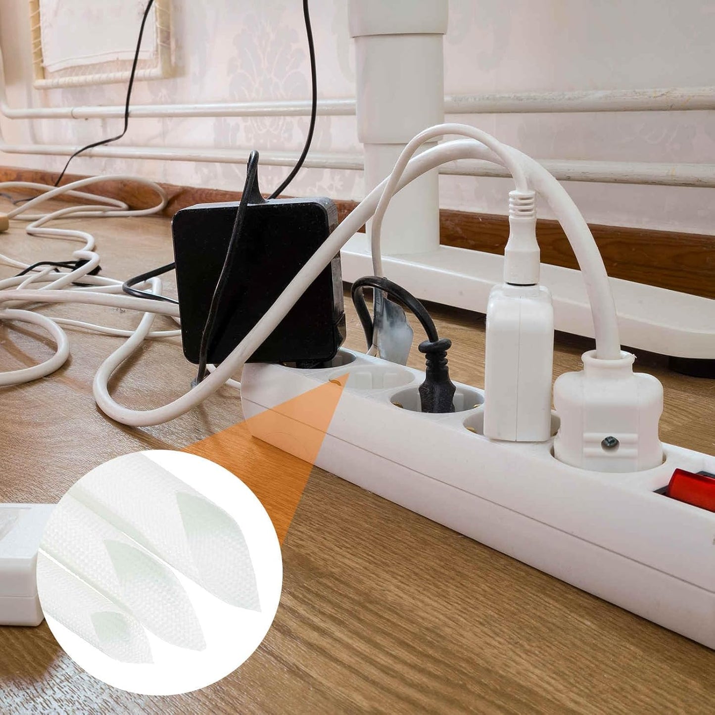 MECCANIXITY 3ft Braided Cable Sleeve, 5/8" ID 200C High Temperature 1500V Fiberglass Wire Insulation Cord Protector Organizer Wires Management for Motor Engine Fuel Line, White