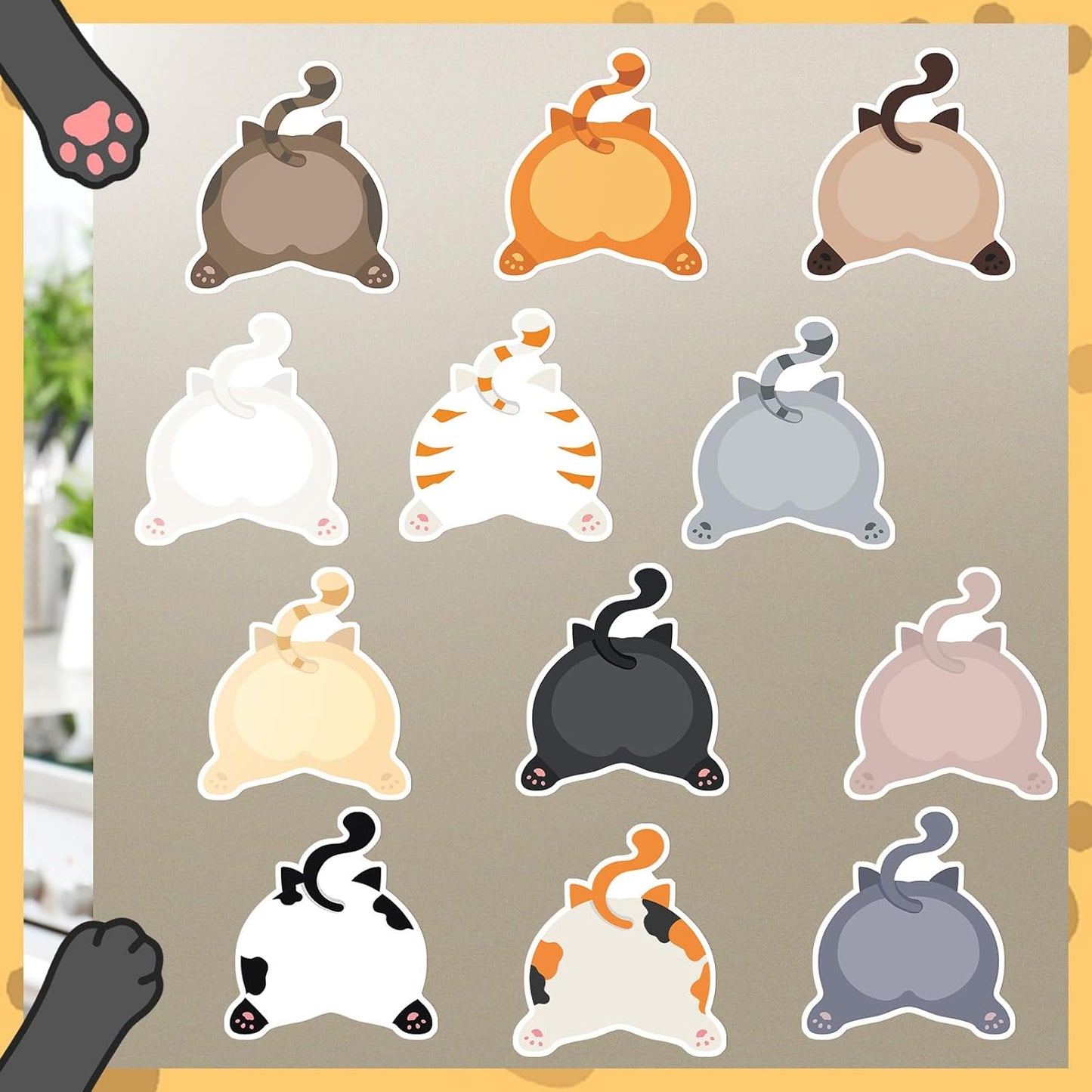 Yinder 24 Pads Cute Sticky Notes Fun Kawaii Animal Sticky Notes Pads Bulk Cartoon Memo Self Adhesive Gift for Christmas Veterinary Office School Tab Party Supplies(Fresh Cat)