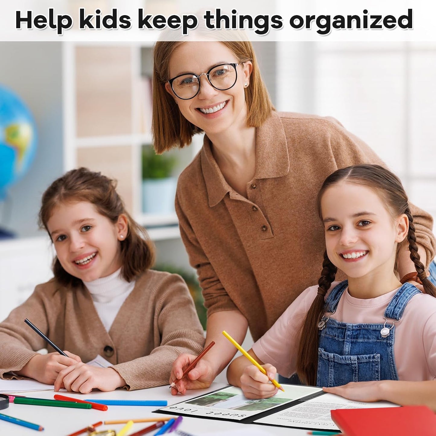 Henoyso 24 Pcs Folders with Pocket School to Home Folder Heavy Duty 2 Pocket Homework Folders with Clear Front Pockets for School Students Parent Teacher Communication (Black)