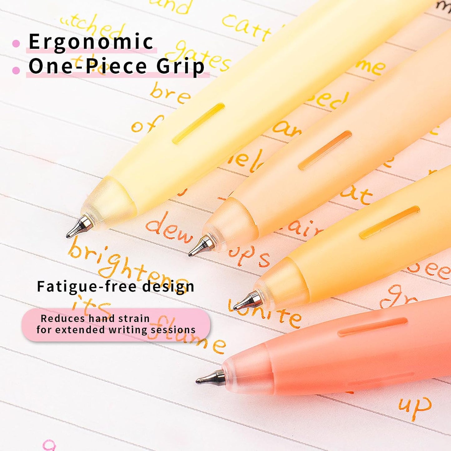 12 Pack 0.5mm Gel Pens, Gradient Barrel with Multicolor Ink, Metal Clip & Heart Charm, Soft Grip, Visible Ink Window, Smooth Quick-Dry Writing for School, Office, Journaling, Gifts