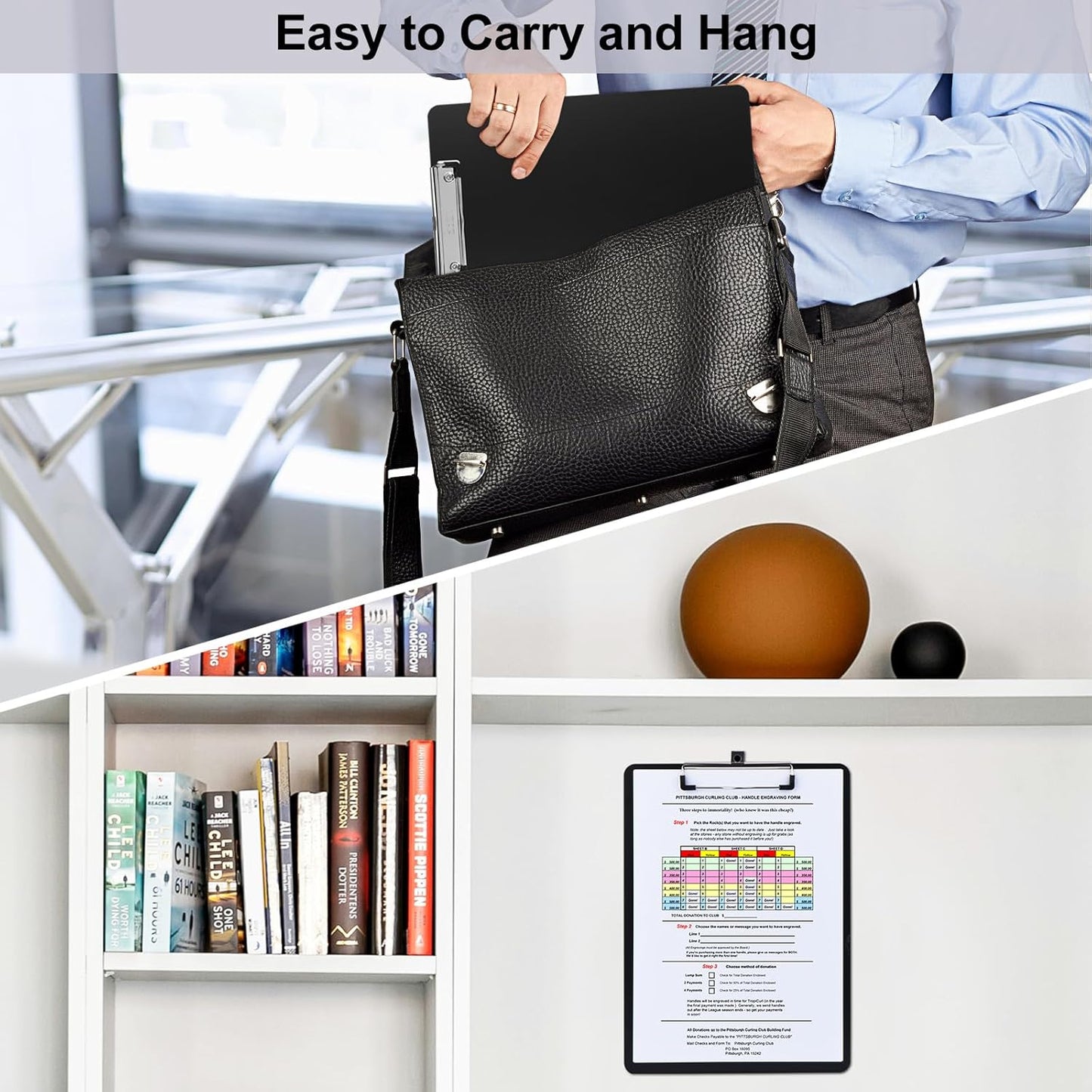 ZCZN Metal Clipboards, 18 Pack Heavy Duty Aluminum Clipboards 12 x 9 Inches, A4 Letter Sizer Document Holder with Low Profile Clip, Suitable for School, Office, Jobsite or Medical Staff, Black