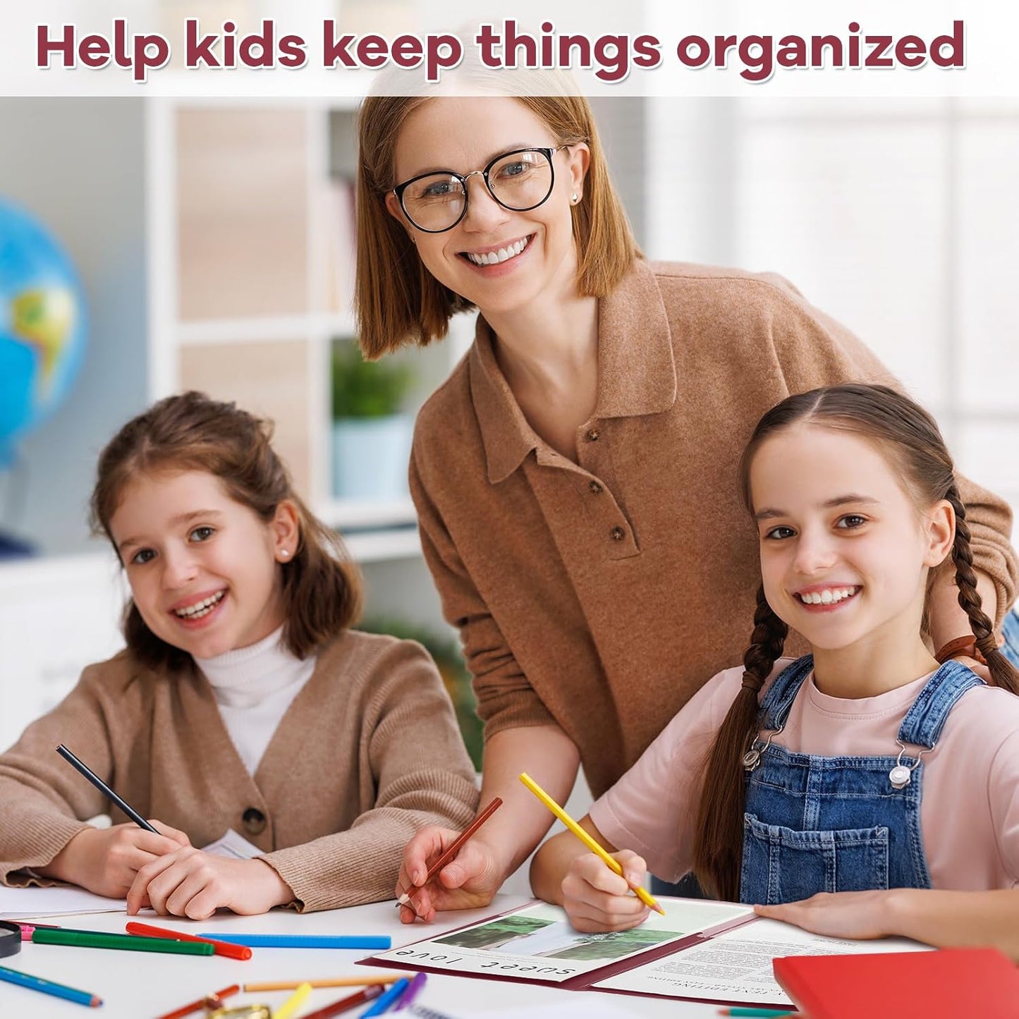 Henoyso 24 Pcs Folders with Pocket School to Home Folder Heavy Duty 2 Pocket Homework Folders with Clear Front Pockets for School Students Parent Teacher Communication (Maroon)