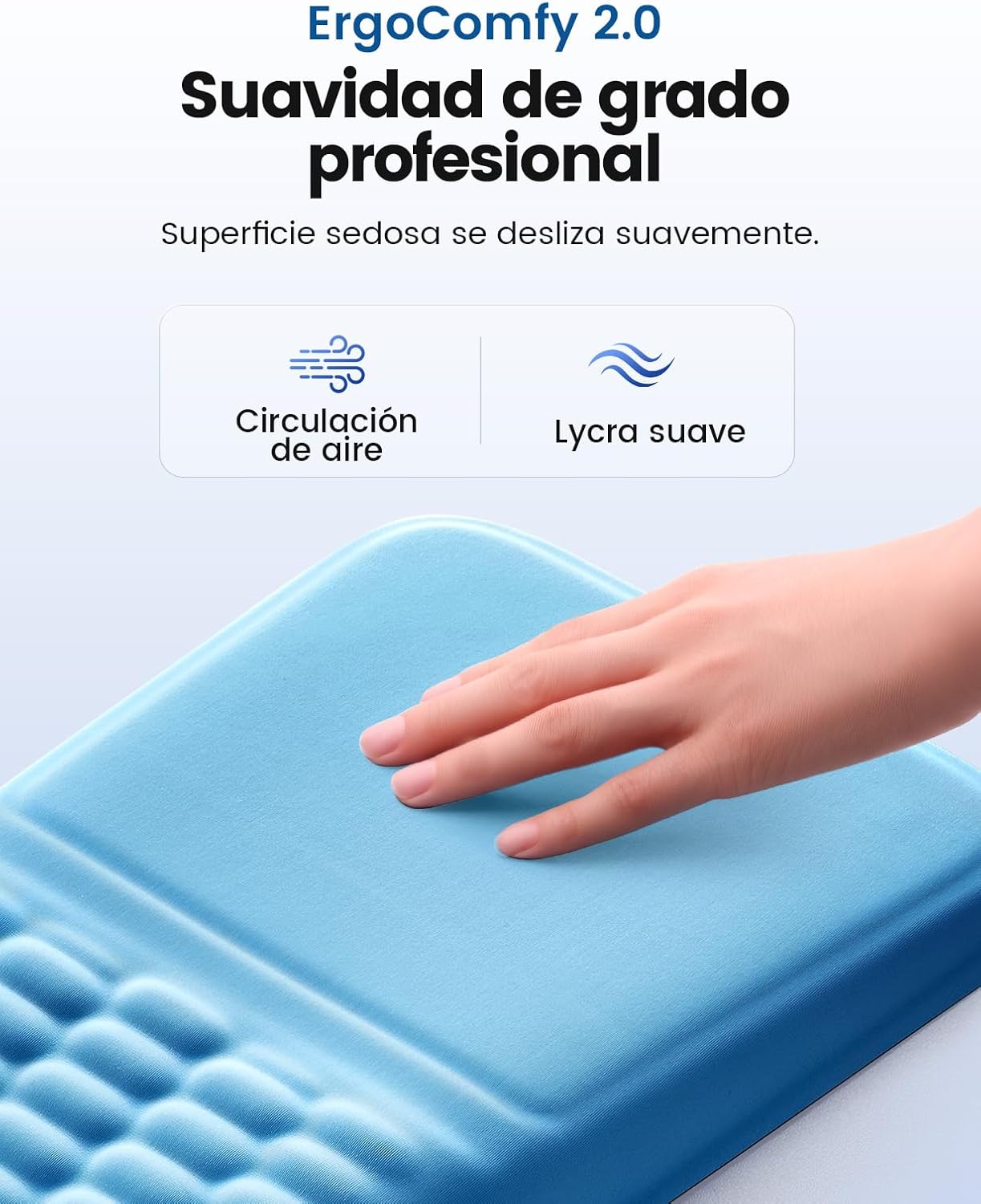 Vaydeer Ergonomic Mouse Pad with Wrist Rest – Memory Foam Mouse Pad with Wrist Support & Massage Bulge, Non-Slip PU Base, Relieves Carpal Tunnel Pain – Ideal Mouse Wrist Rest for Office & Home (Blue)