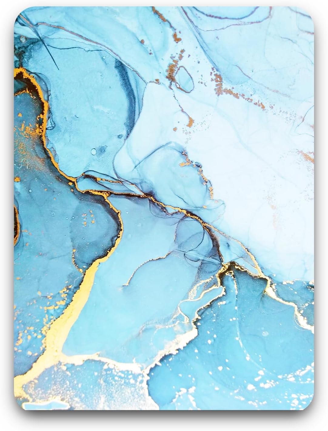 Small Mouse Pad, Mini Mouse Pad 6 x 8 Inch, Thick Rubber Waterproof Mouse Mat, Cute Mousepad for Women Men Kids Wireless Mouse Mini Laptops Keyboard Tray Home Office Travel, Blue Ink Marble