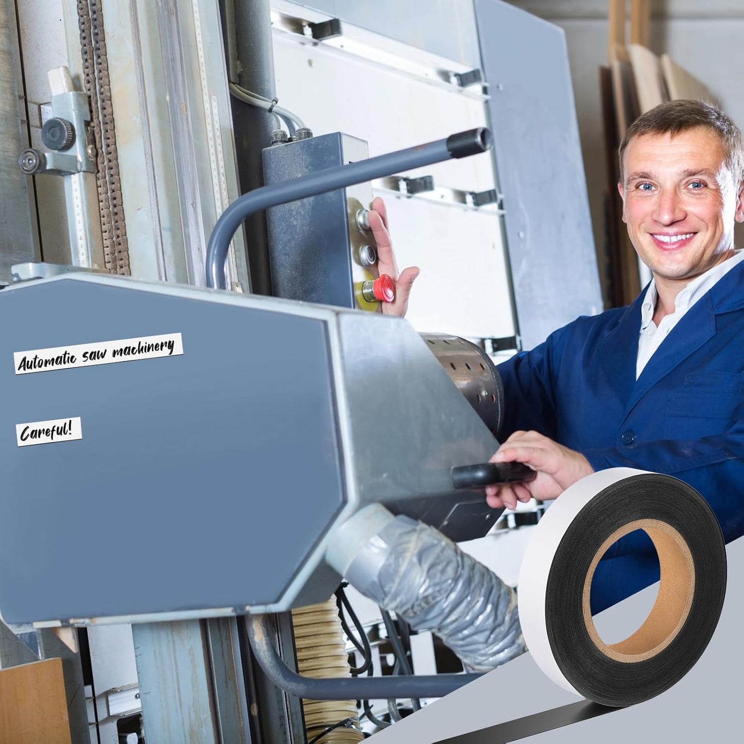 Amylove 1 x 50 ft Magnetic Tape Strip Roll, Dry Erase Label, Writable Magnets Sticky Labels, Flexible Magnet Dry Erase Tape Strips for Whiteboards, Refrigerator, Crafts, DIY Storage