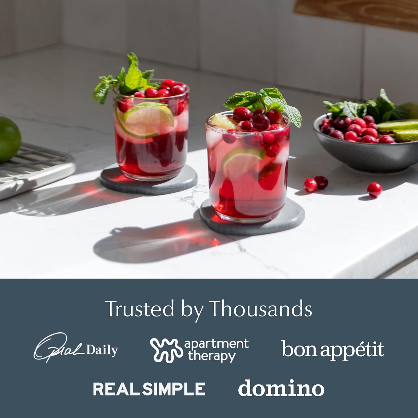 Dorai Home Stone Coaster Set – 4 Absorbent Diatomite Coasters for Instant Drying, Modern Design, Slate Stone