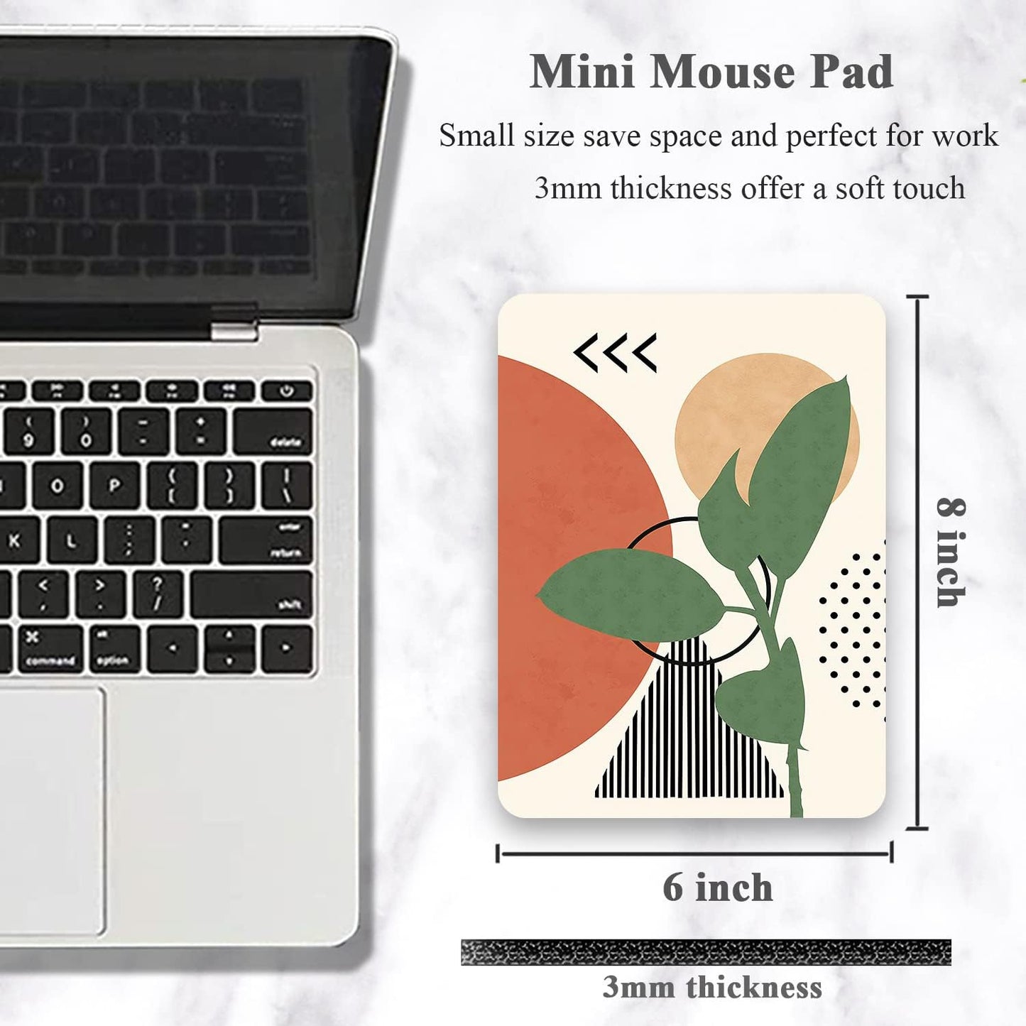 Small Mouse Pad, Mini Mouse Pad 6 x 8 Inch, Thick Rubber Waterproof Mouse Mat, Cute Mousepad for Women Men Kids Wireless Mouse Mini Laptops Keyboard Tray Home Office Travel